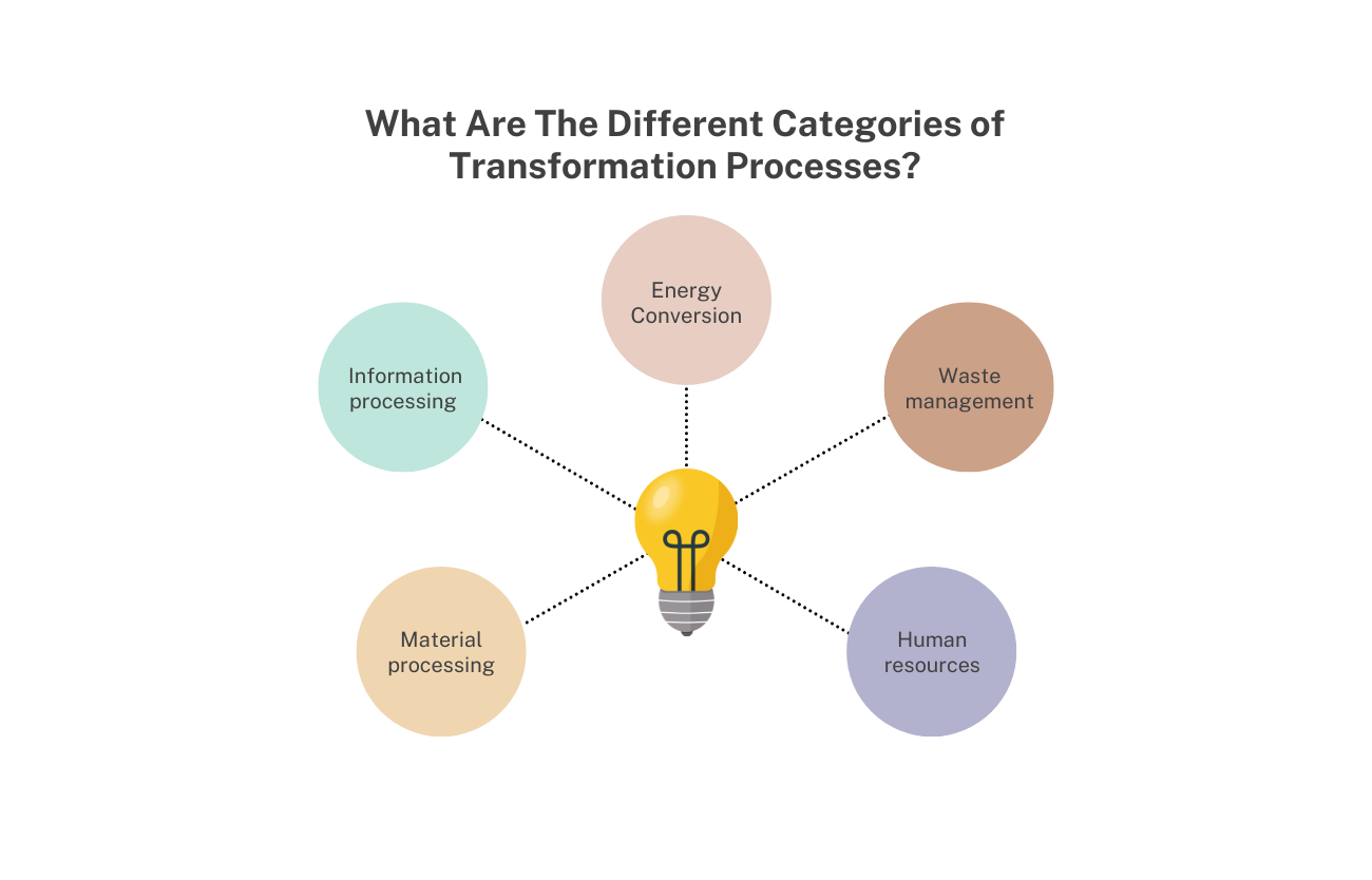 what are the different categories of transformational processes in operations management?