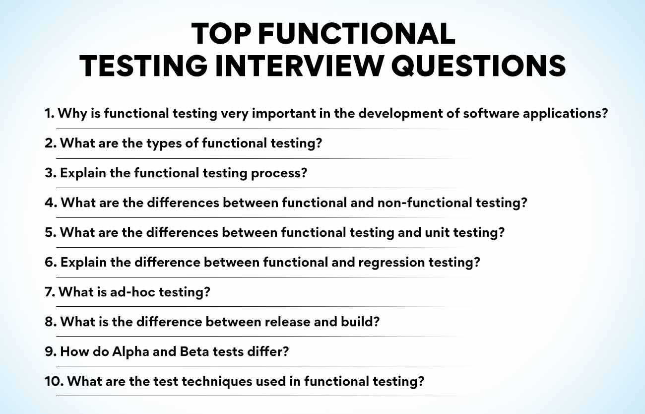 Top Functional Testing Interview Questions
