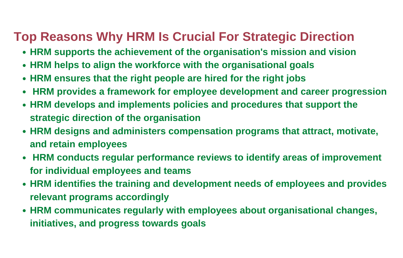 Top Reasons Why HRM Is Crucial For Strategic Direction