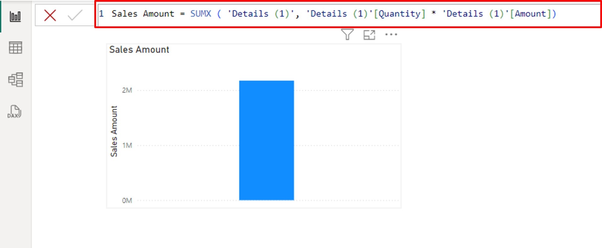 Example first filters the table