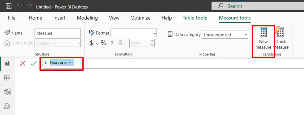 SUMX Power BI function in New Measure