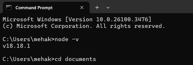 cd documents
