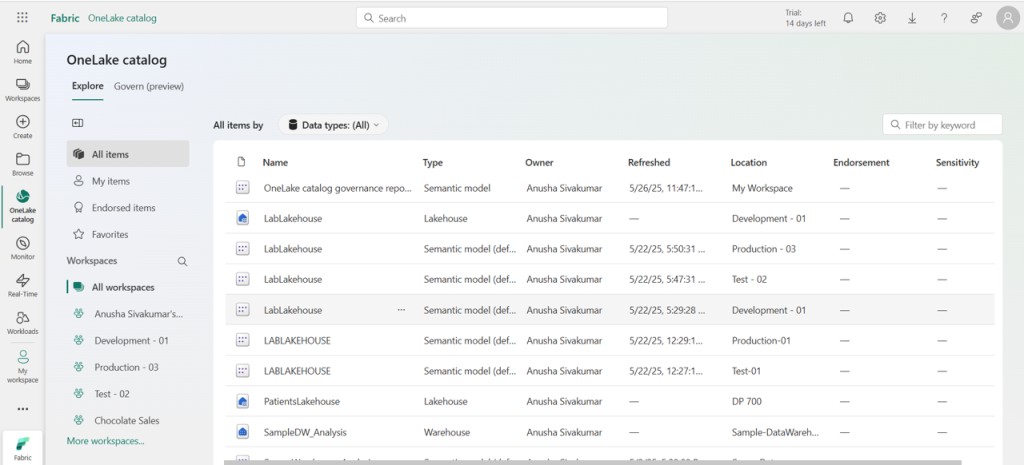 Configure OneLake and Region