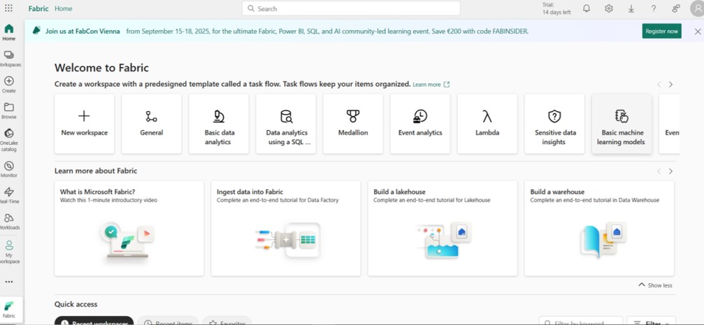 Creating a Microsoft Fabric Account