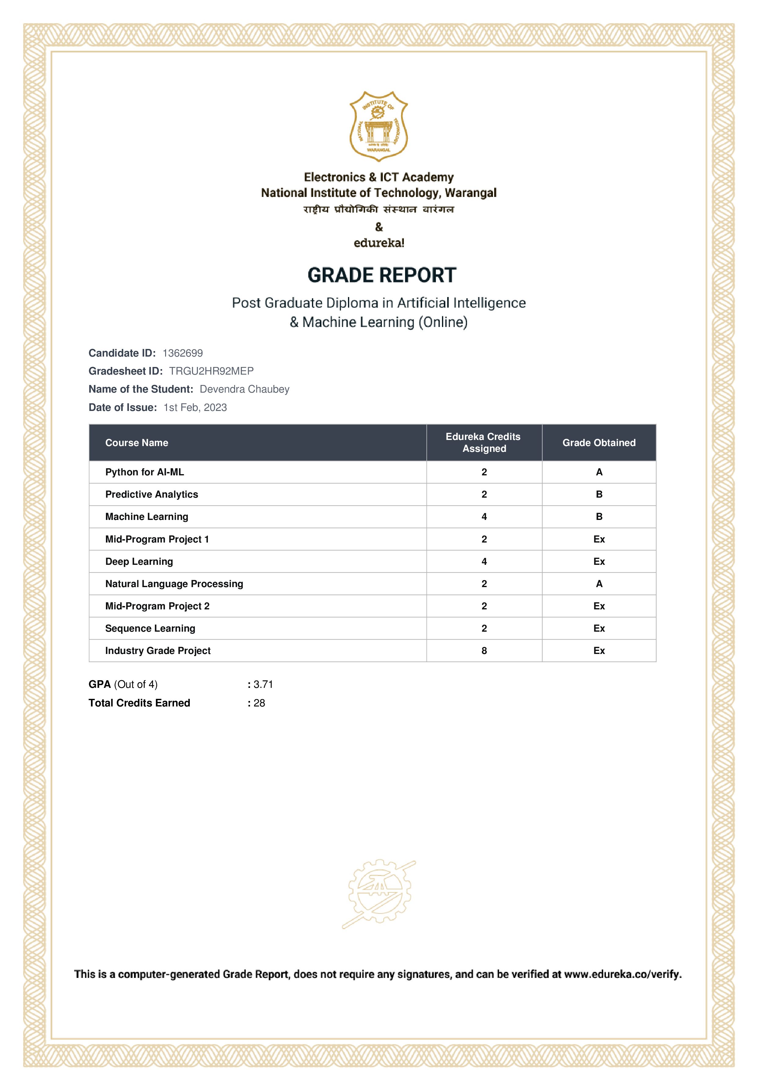 certificate!