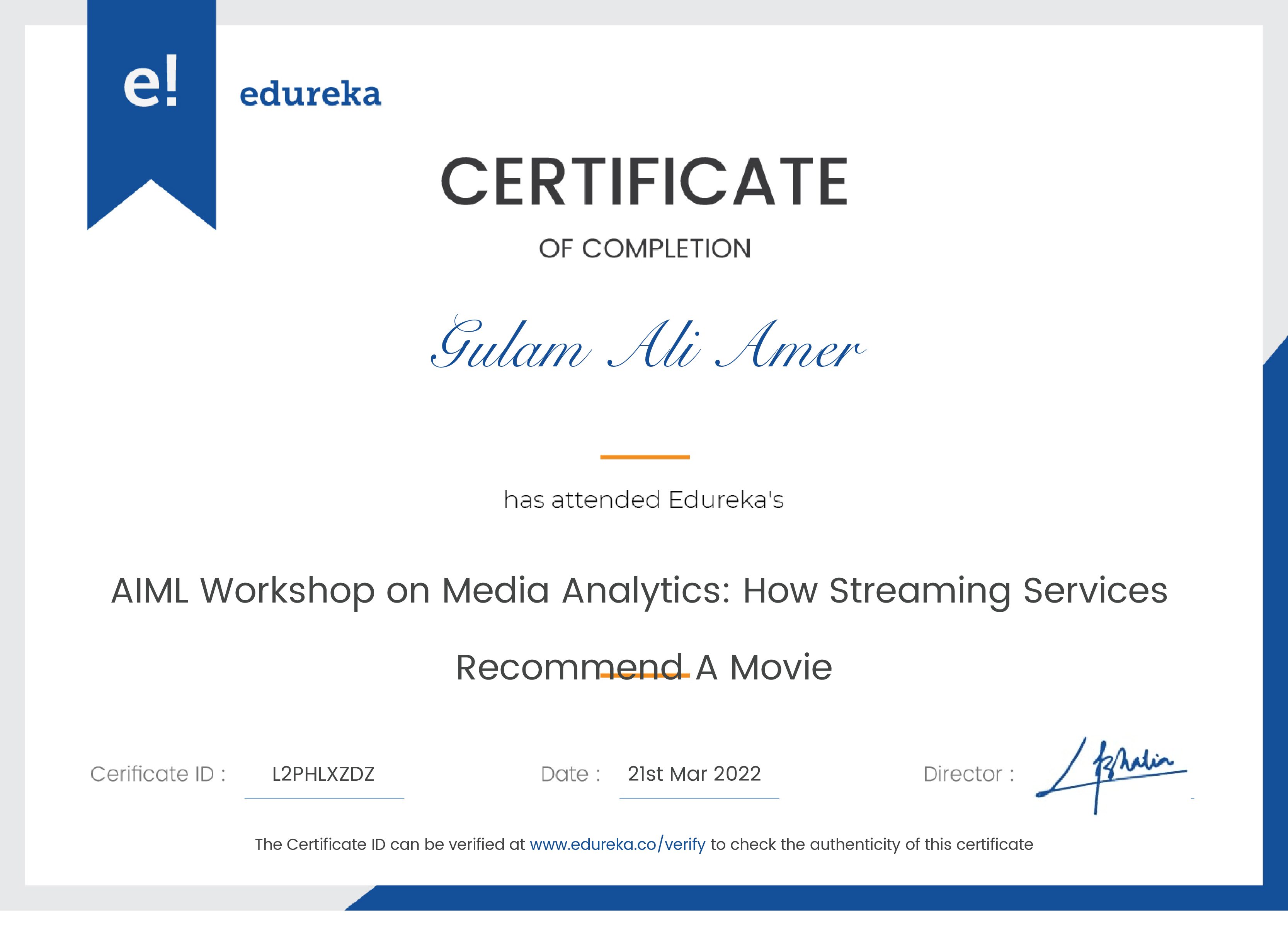 certificate!