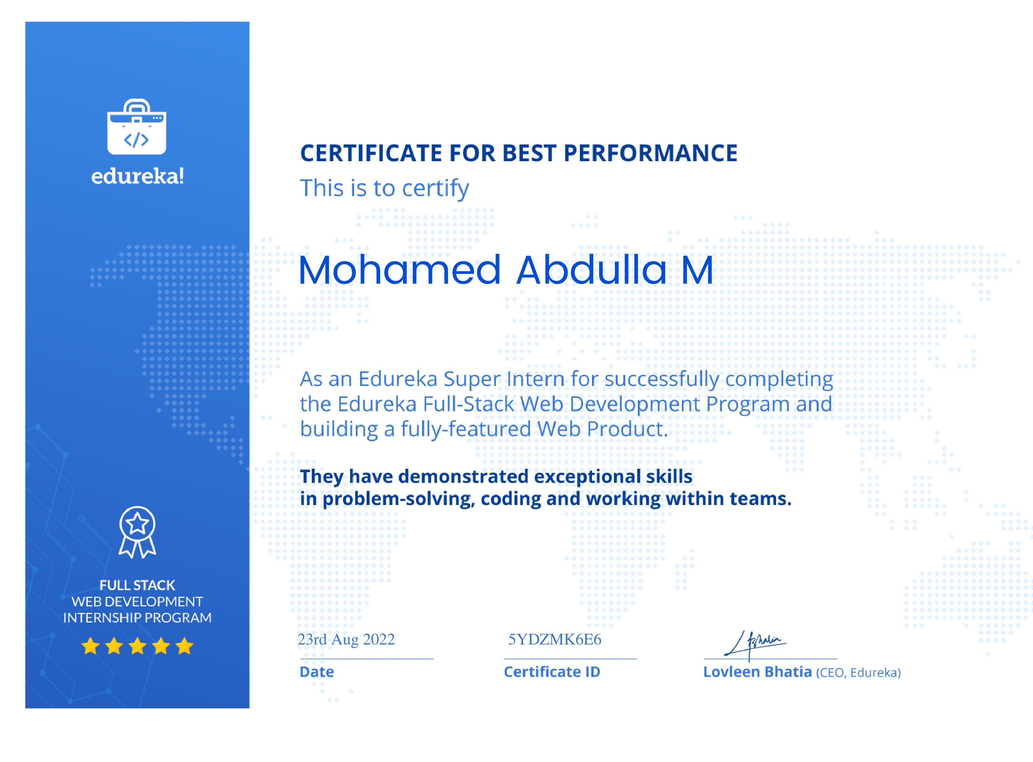 certificate!