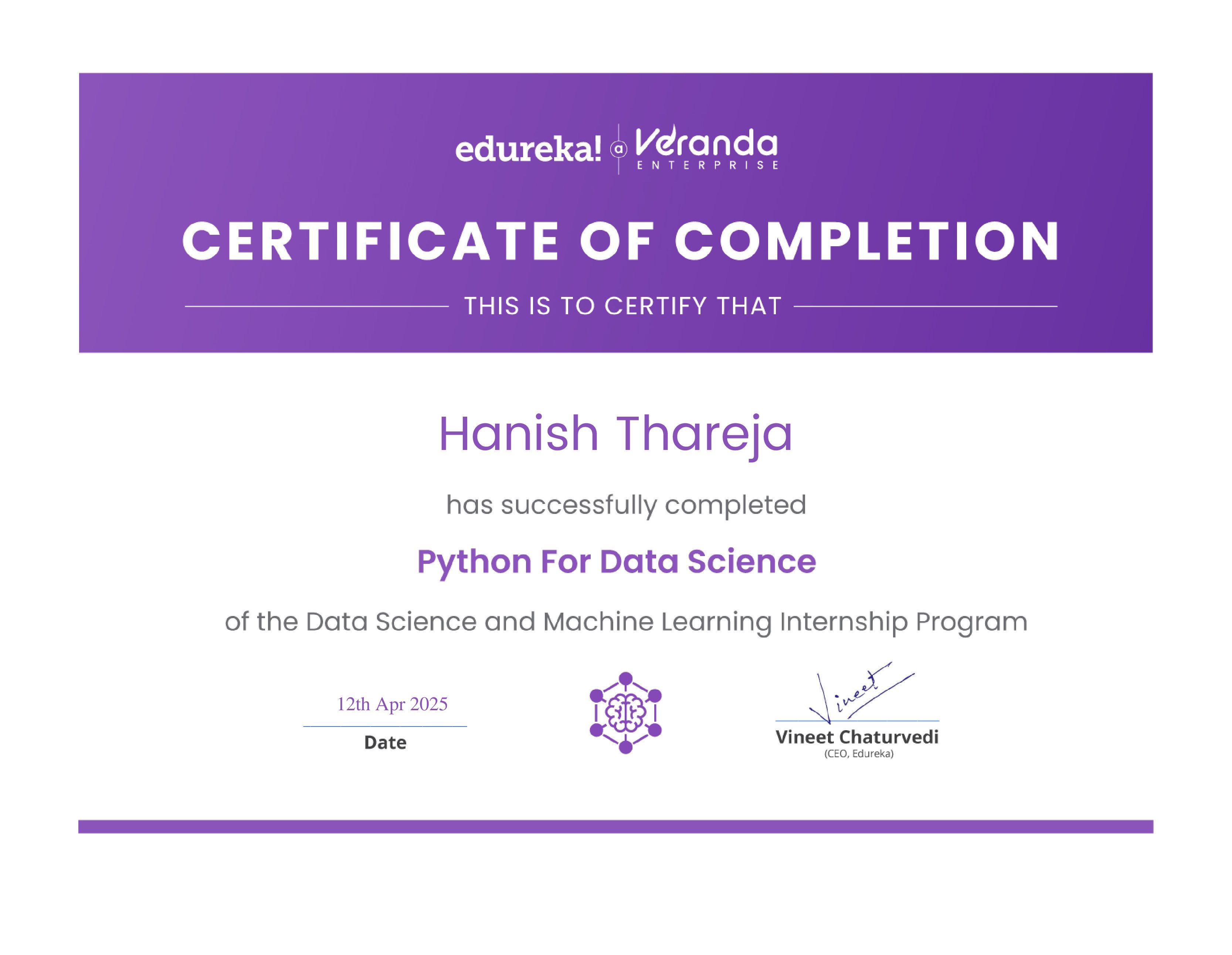 certificate!