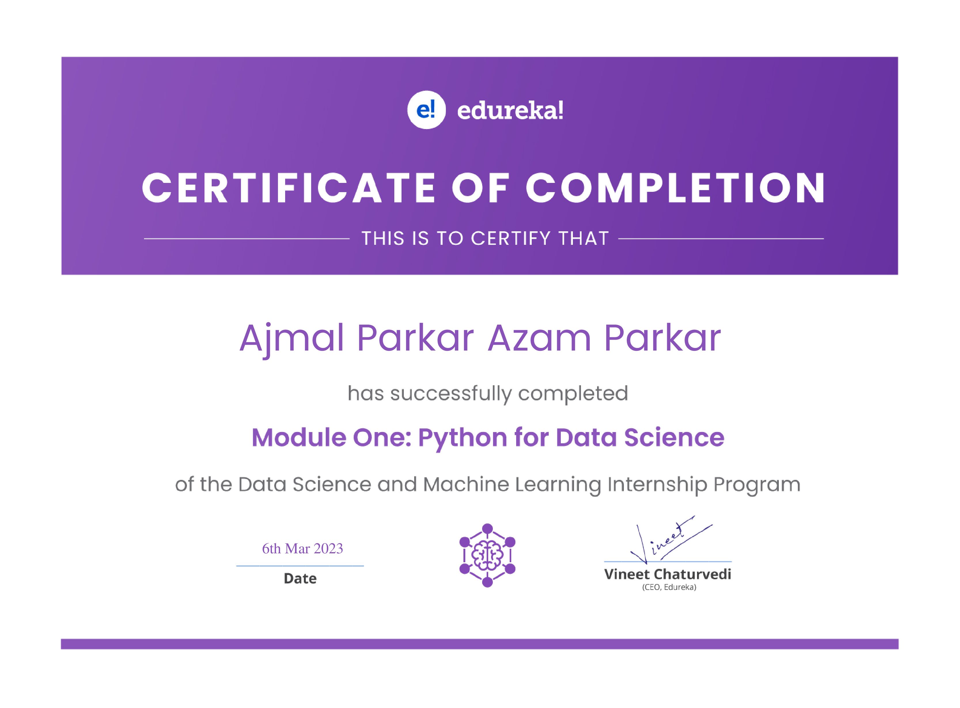certificate!