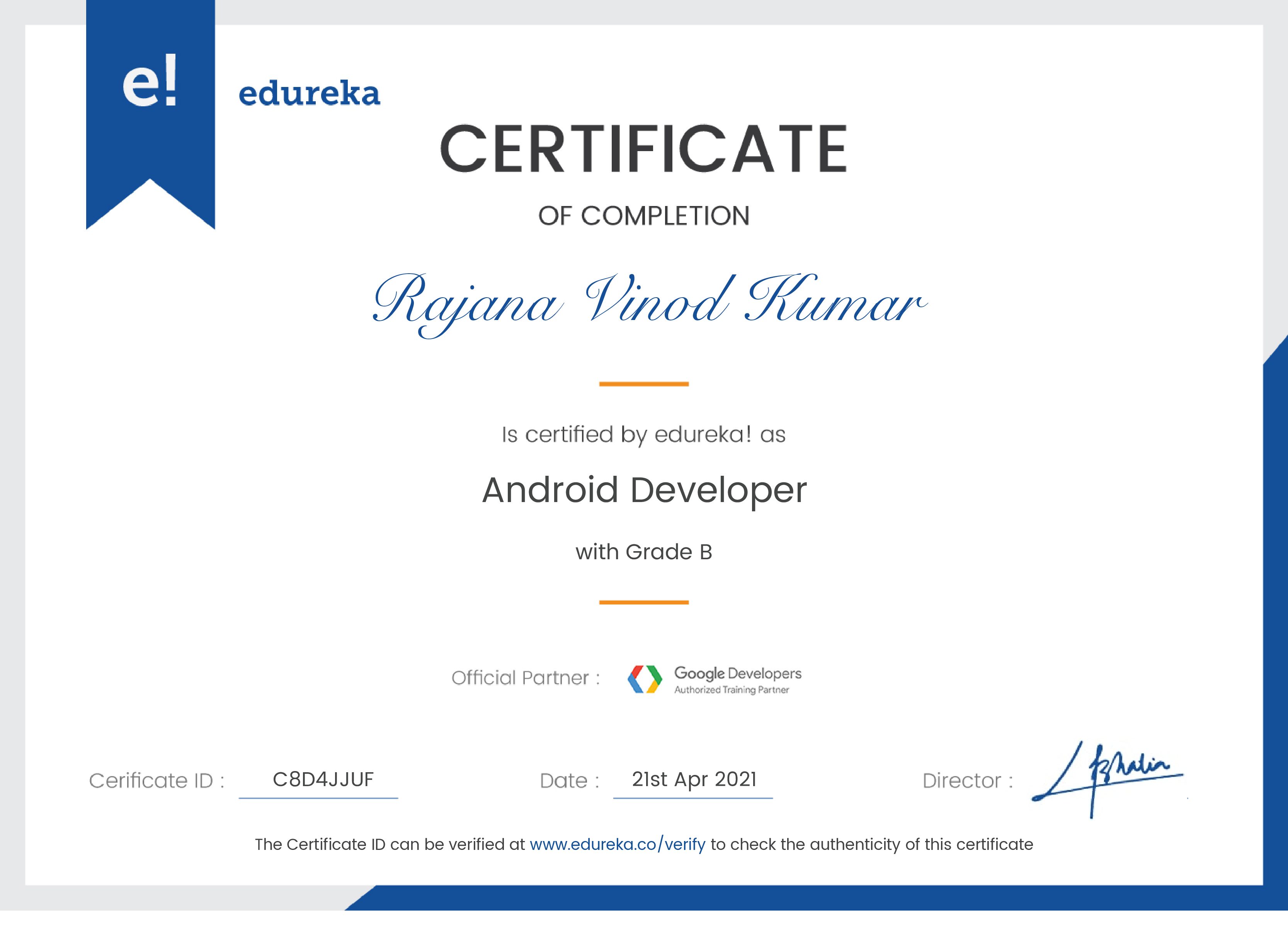 certificate!