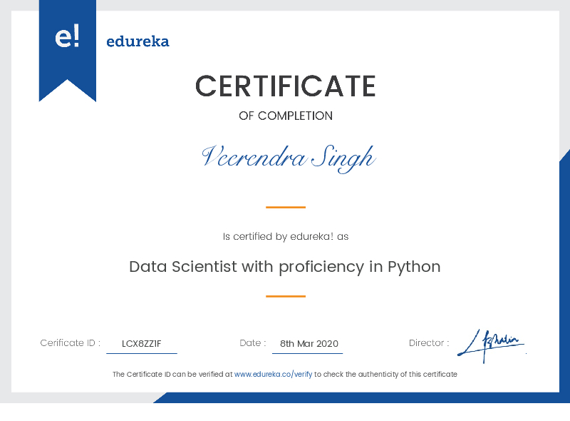 certificate!