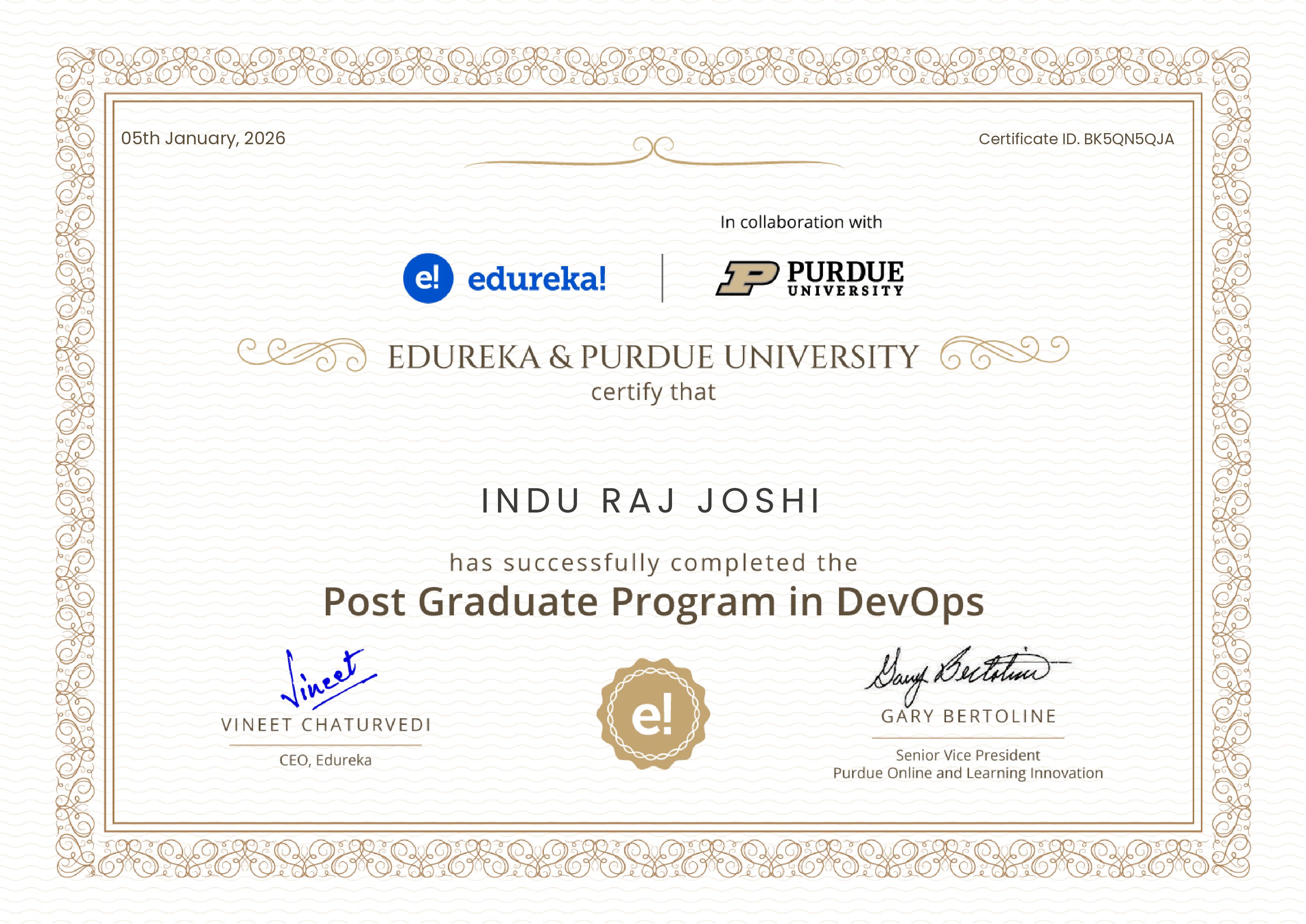 certificate!