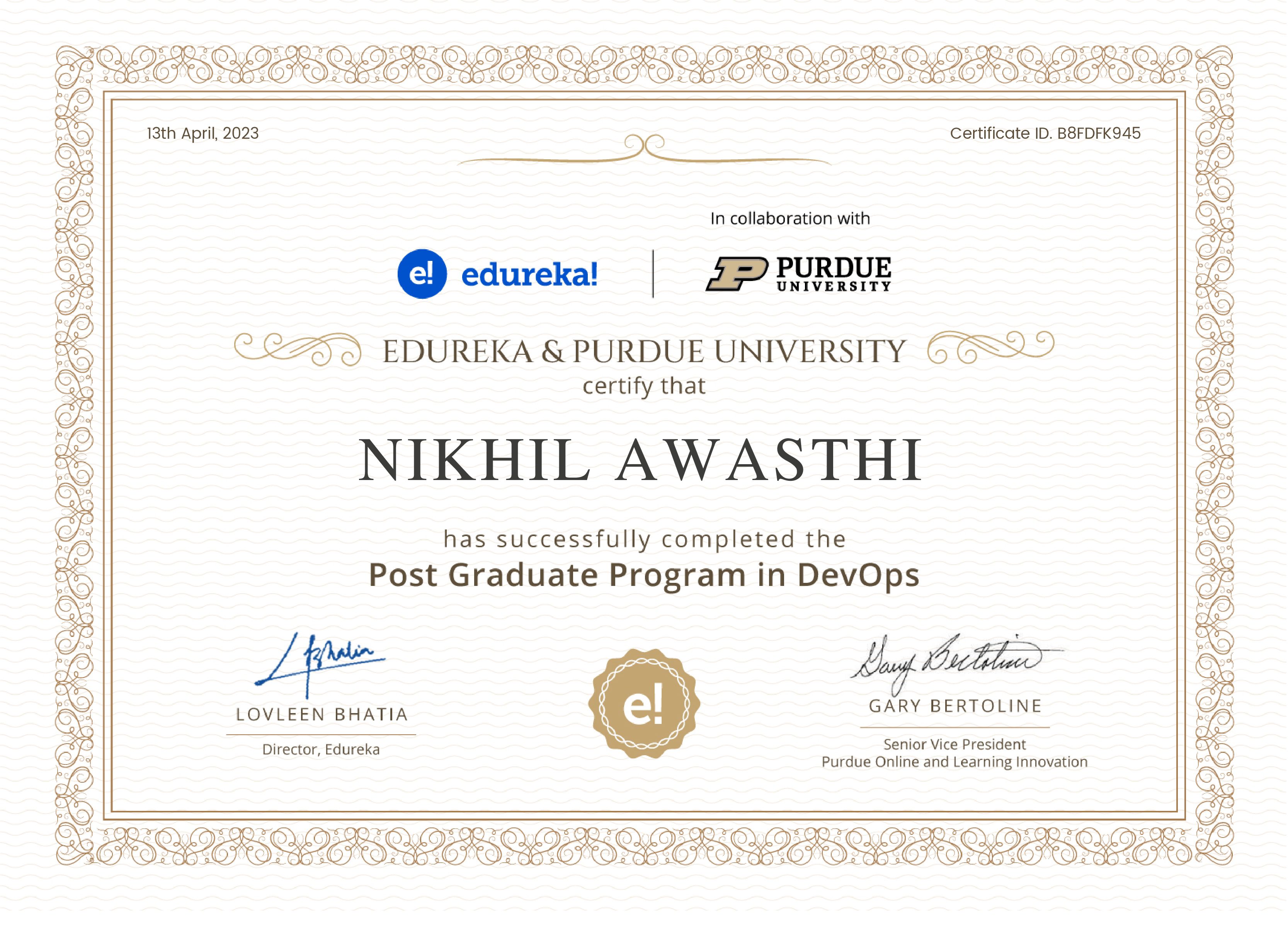 certificate!