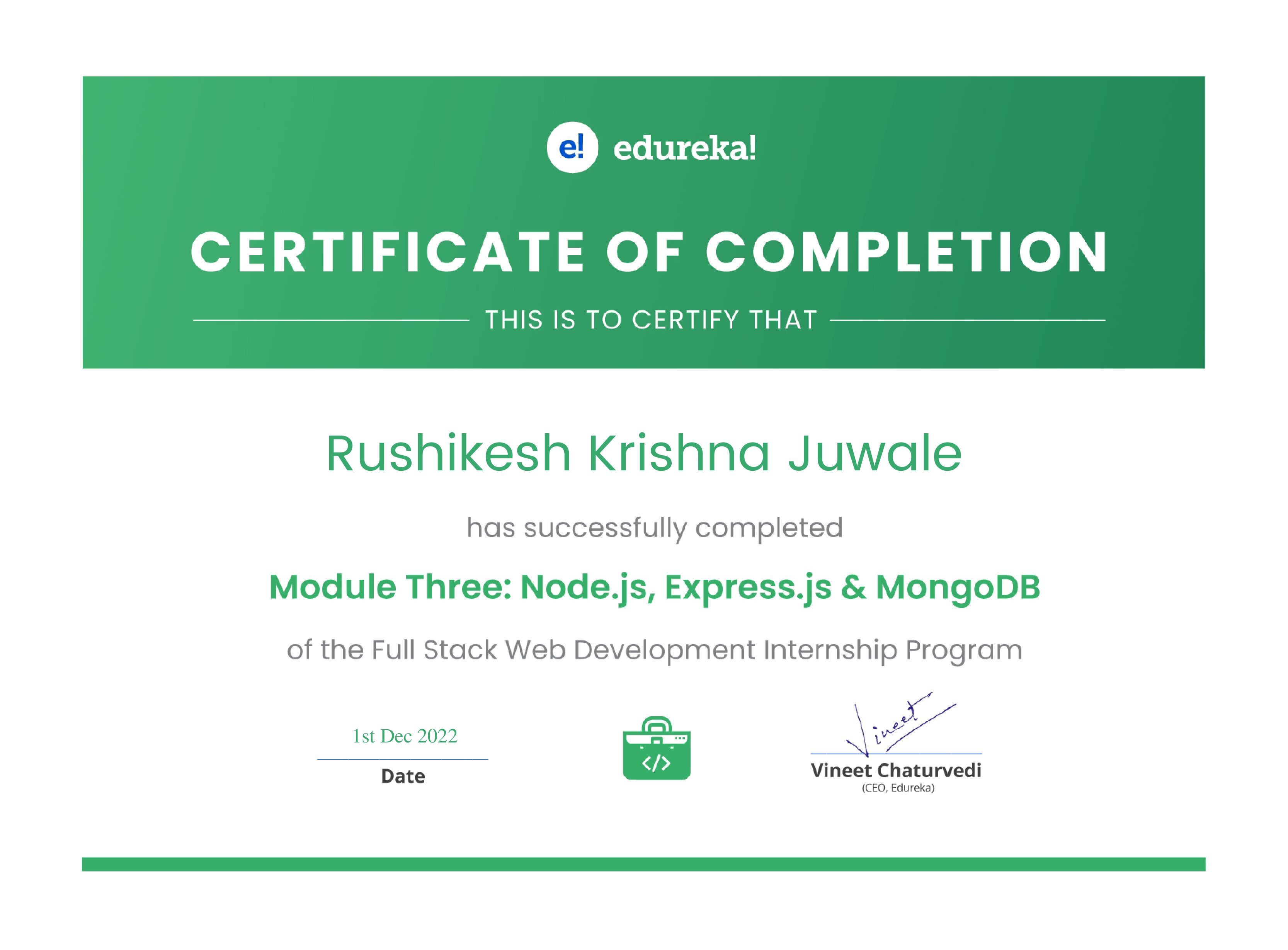 certificate!