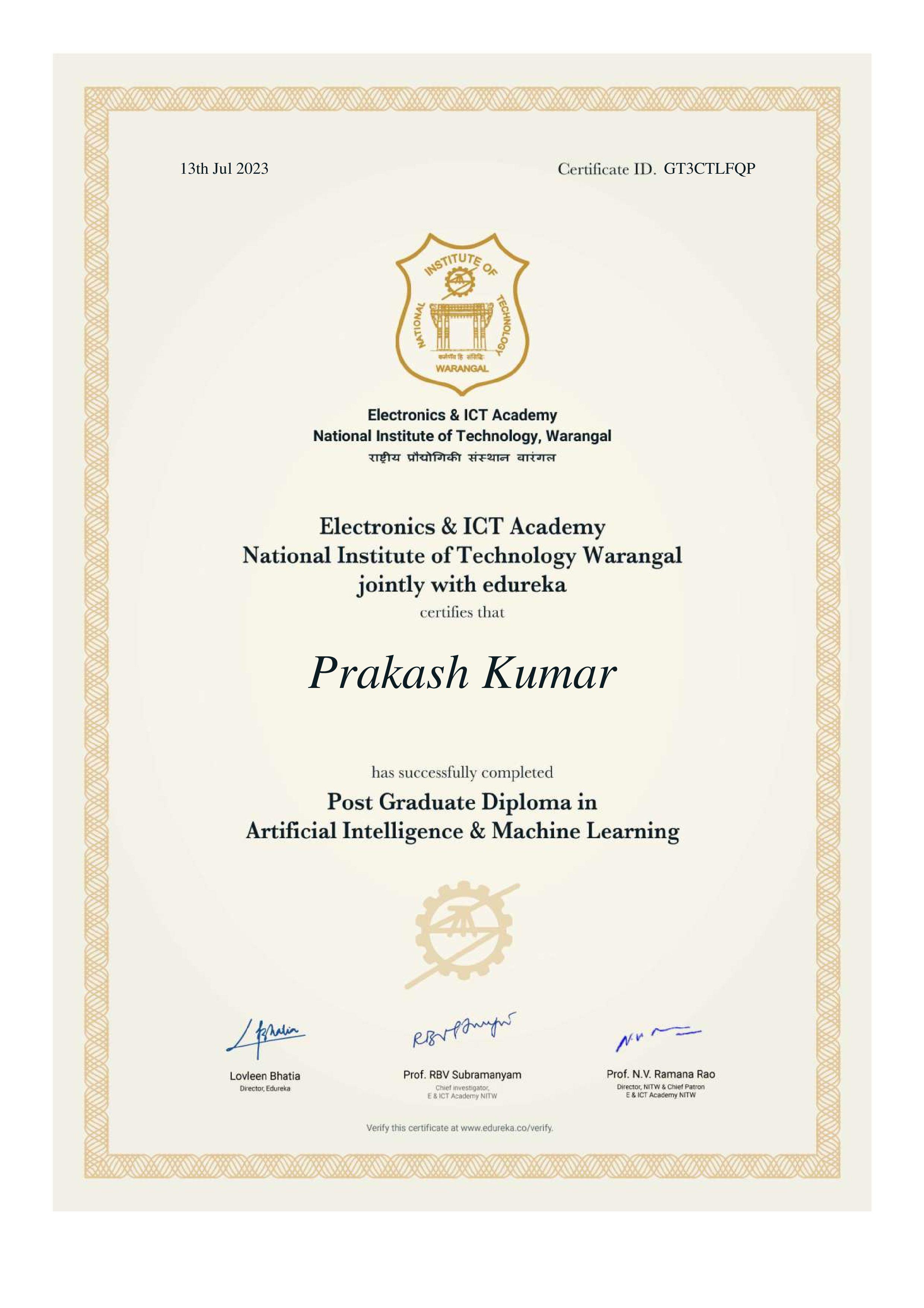 certificate!