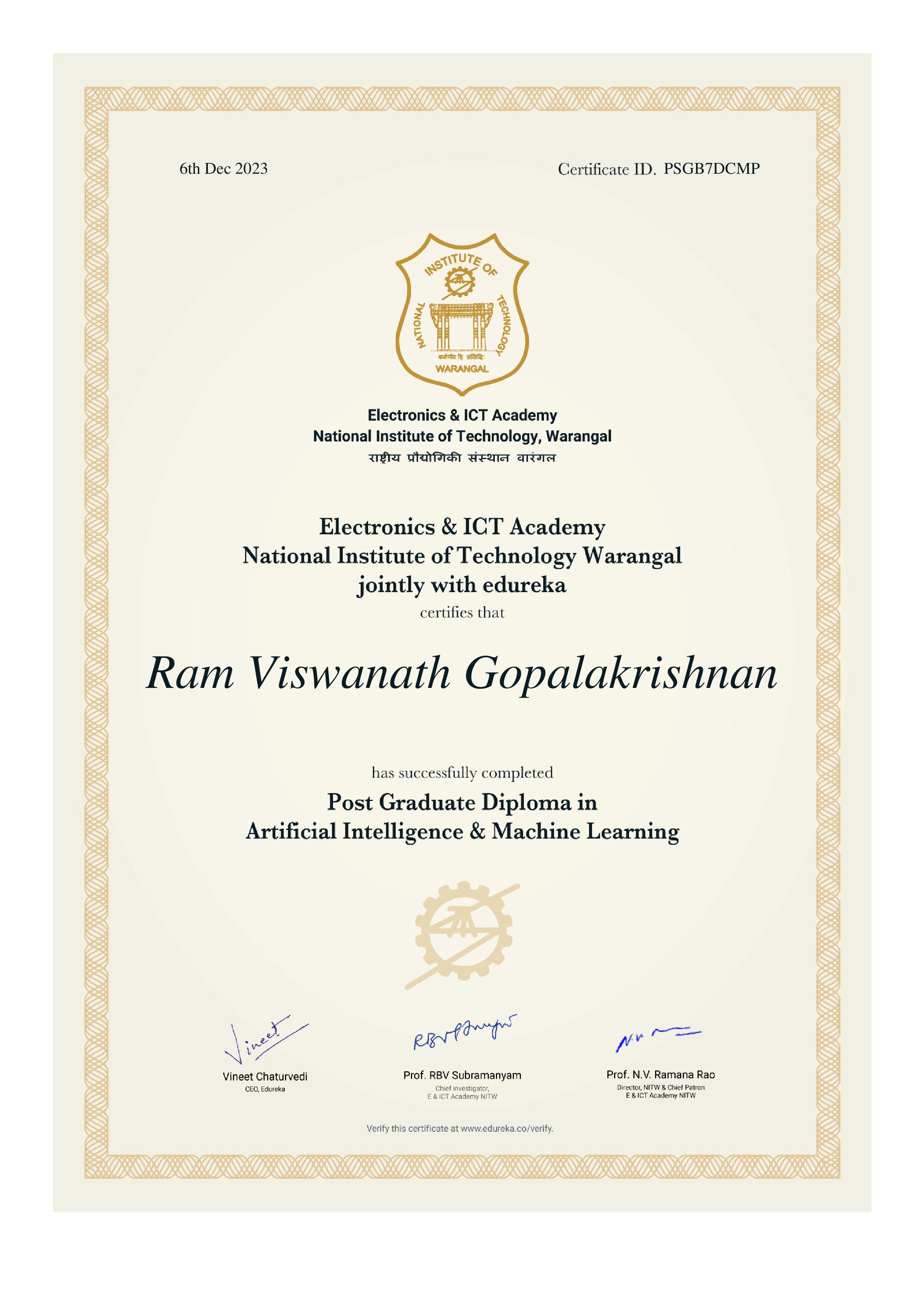 certificate!
