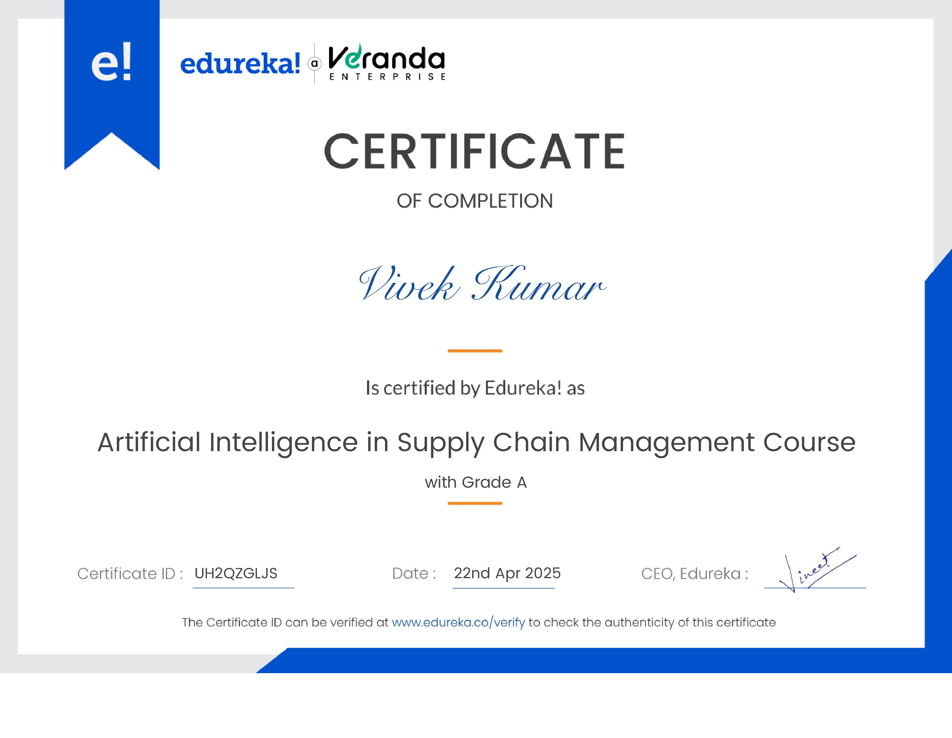 certificate!