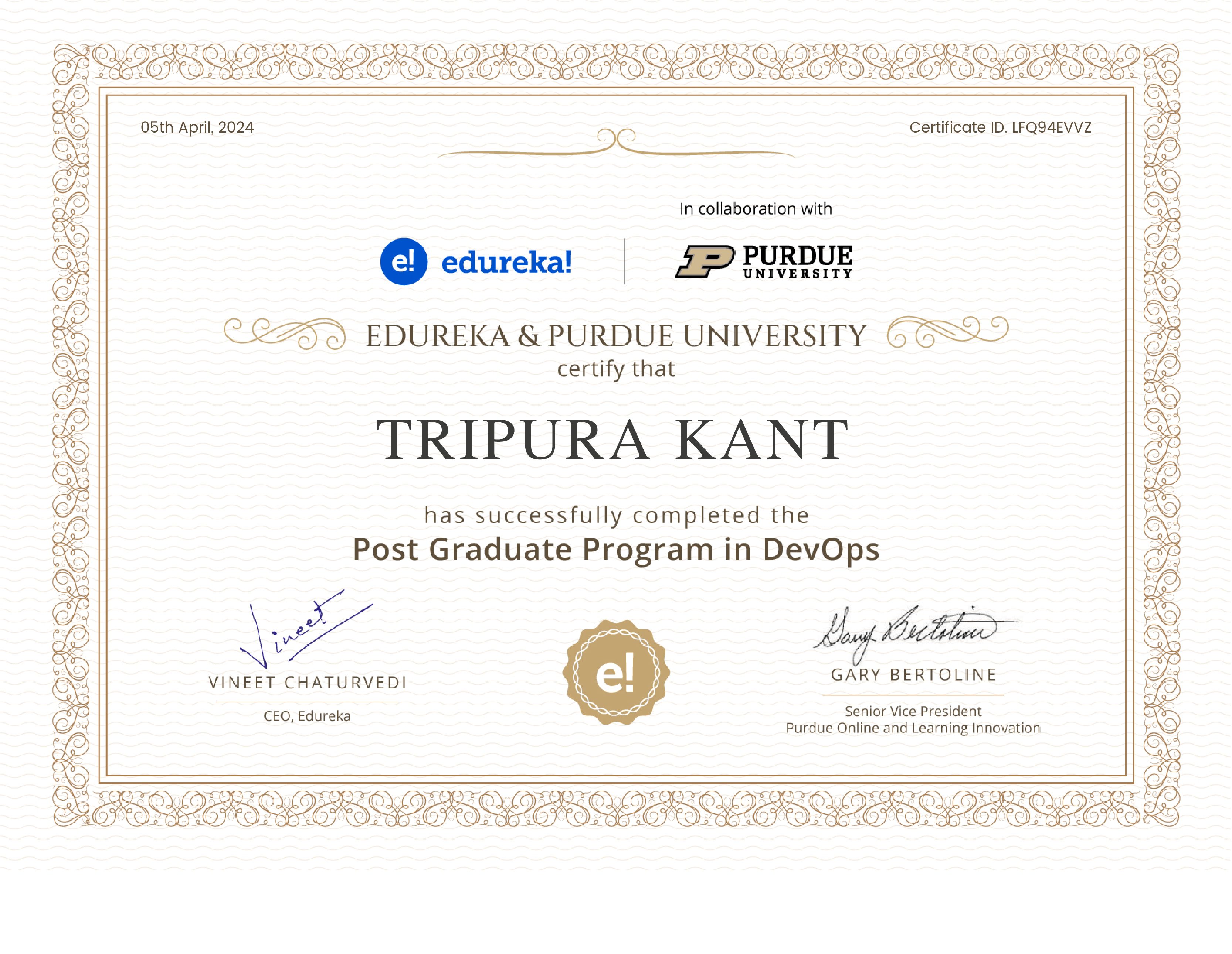 certificate!
