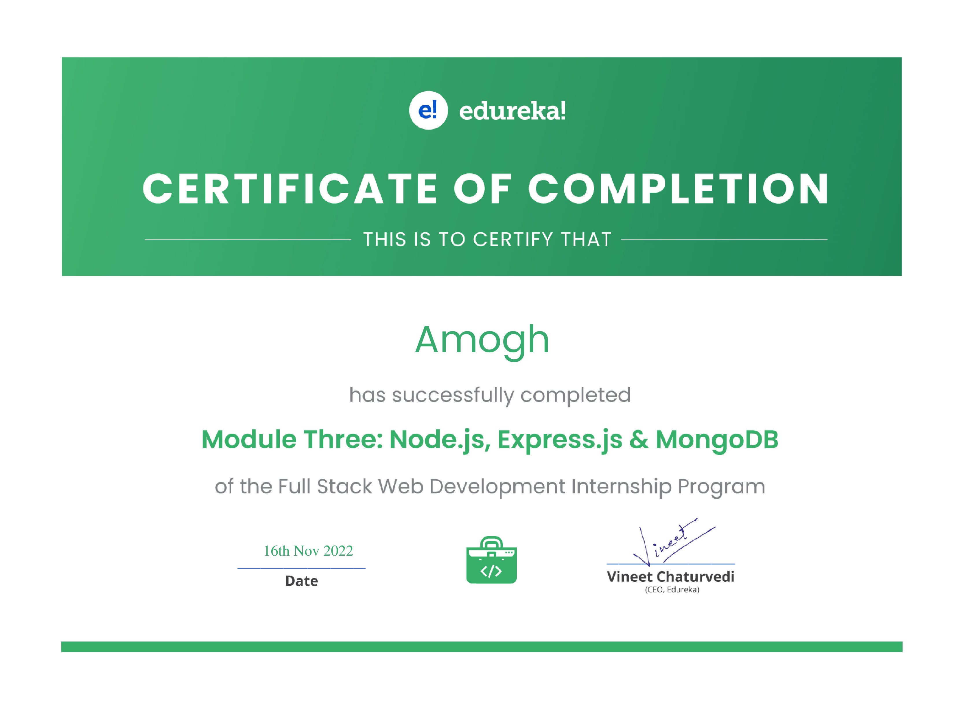 certificate!