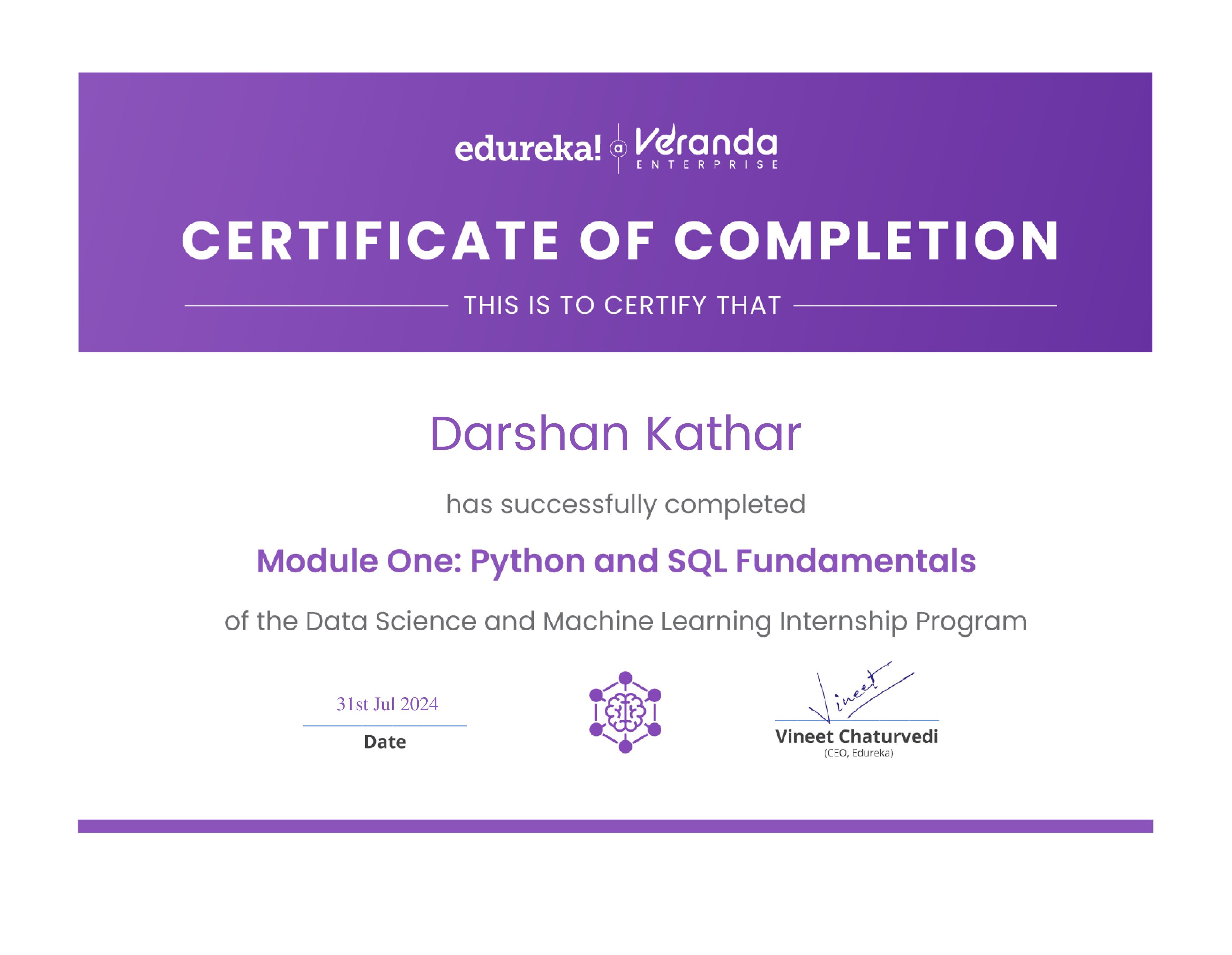 certificate!
