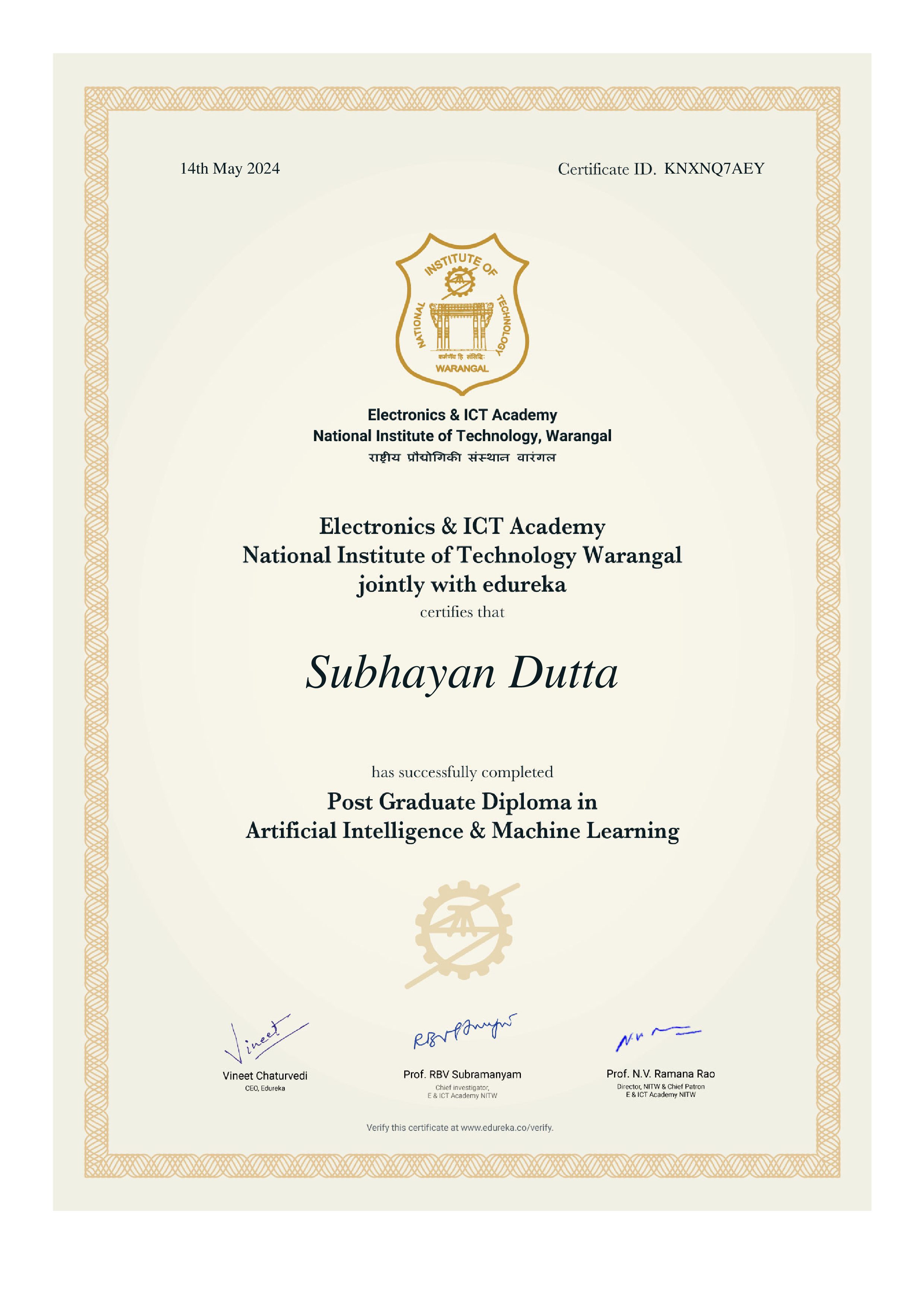 certificate!