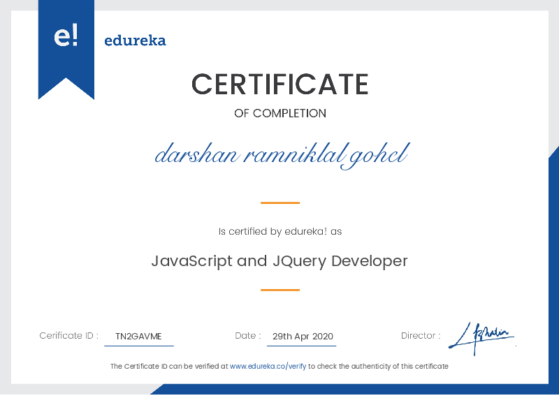 certificate!