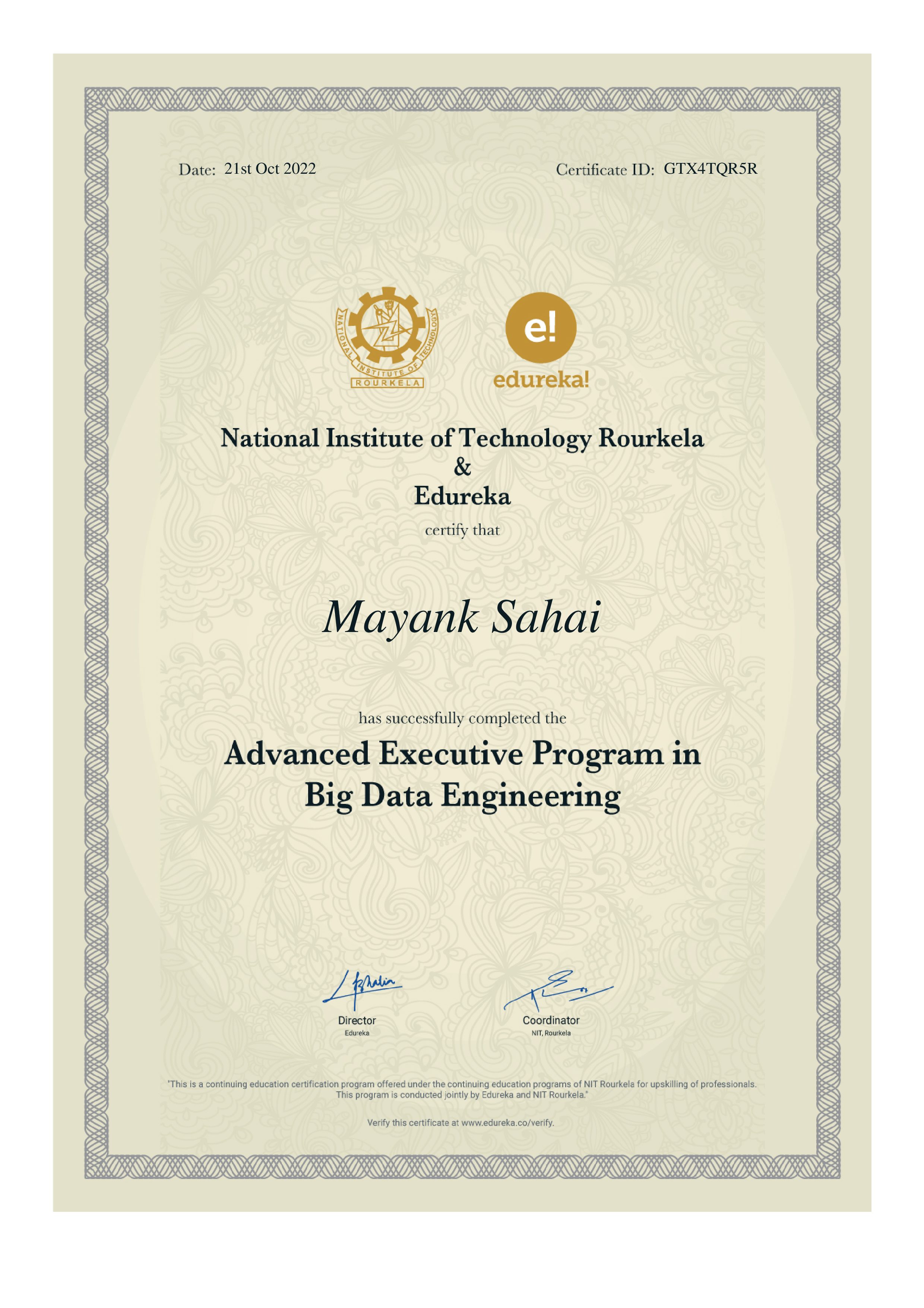 certificate!