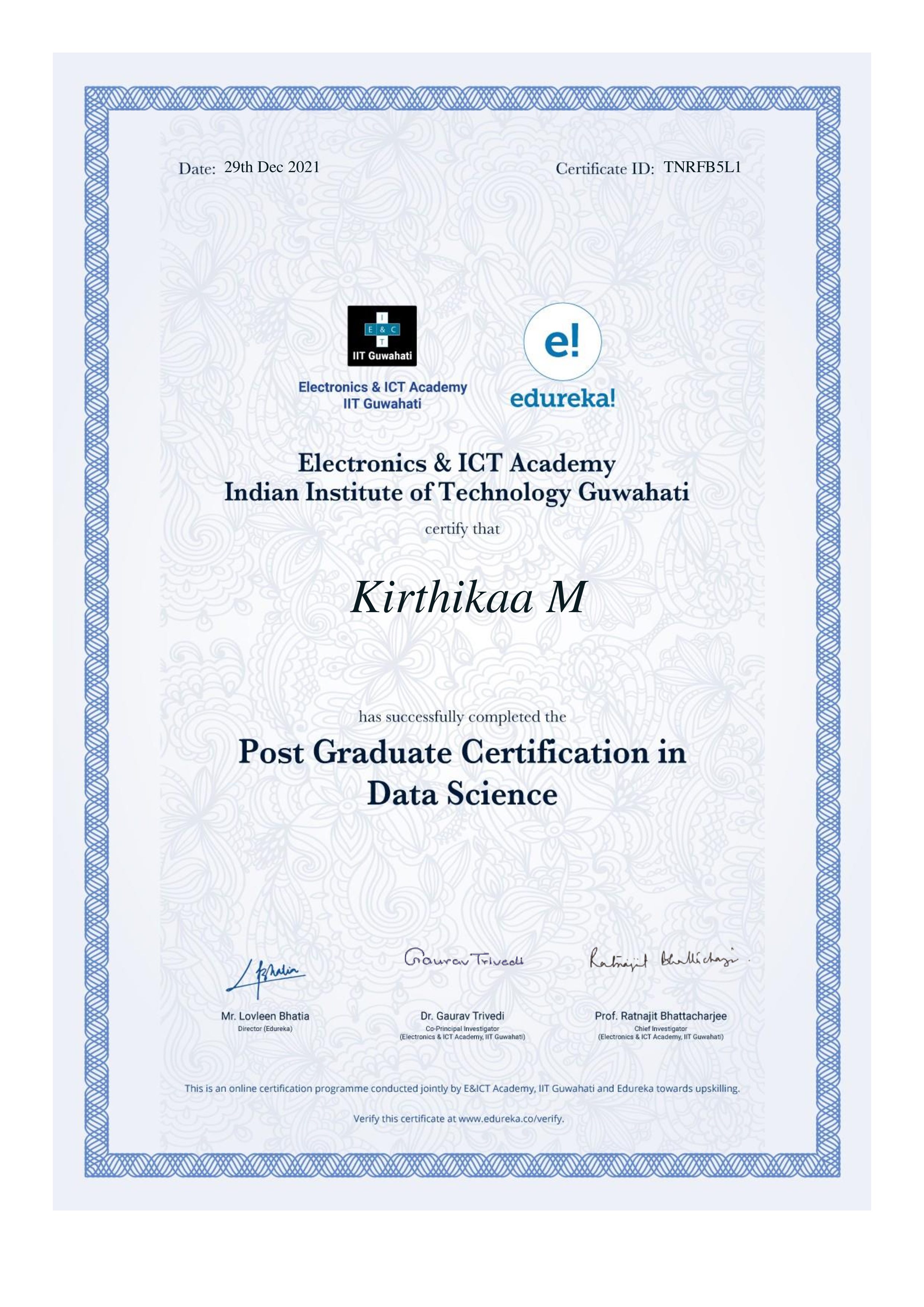 certificate!