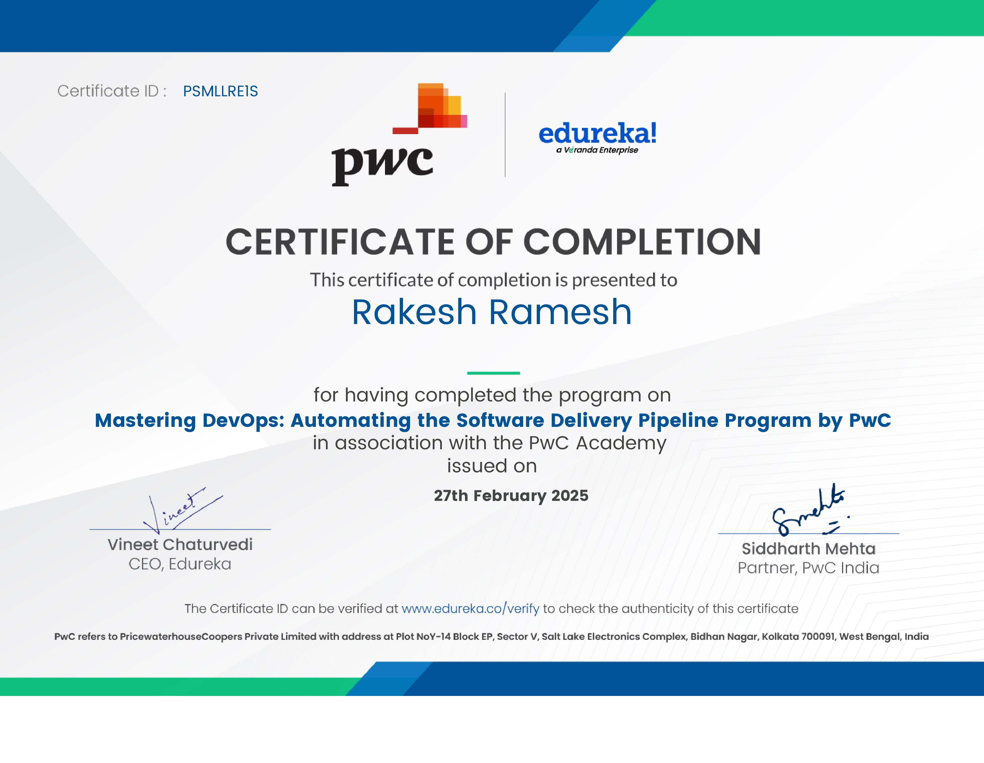 certificate!