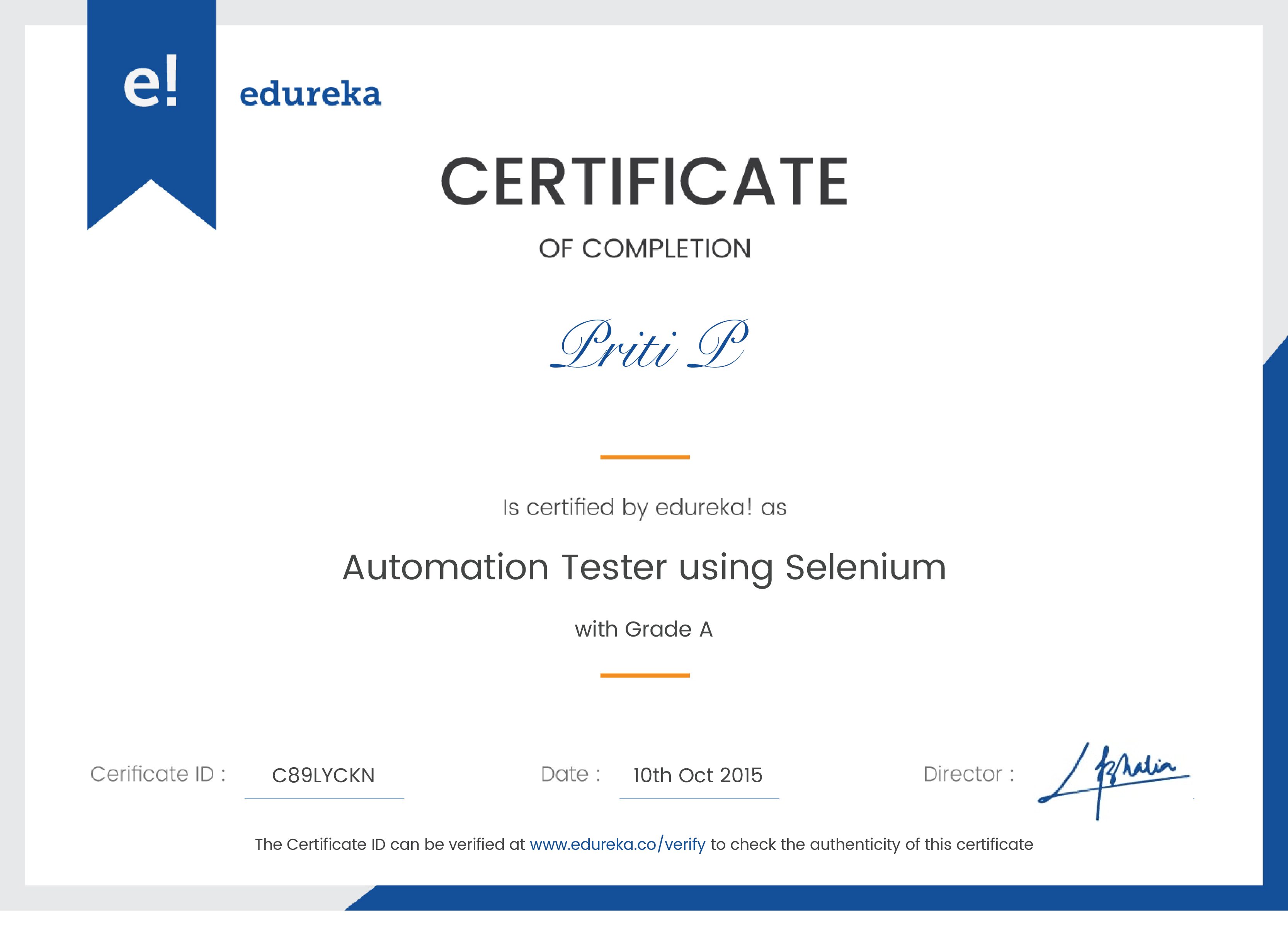 certificate!