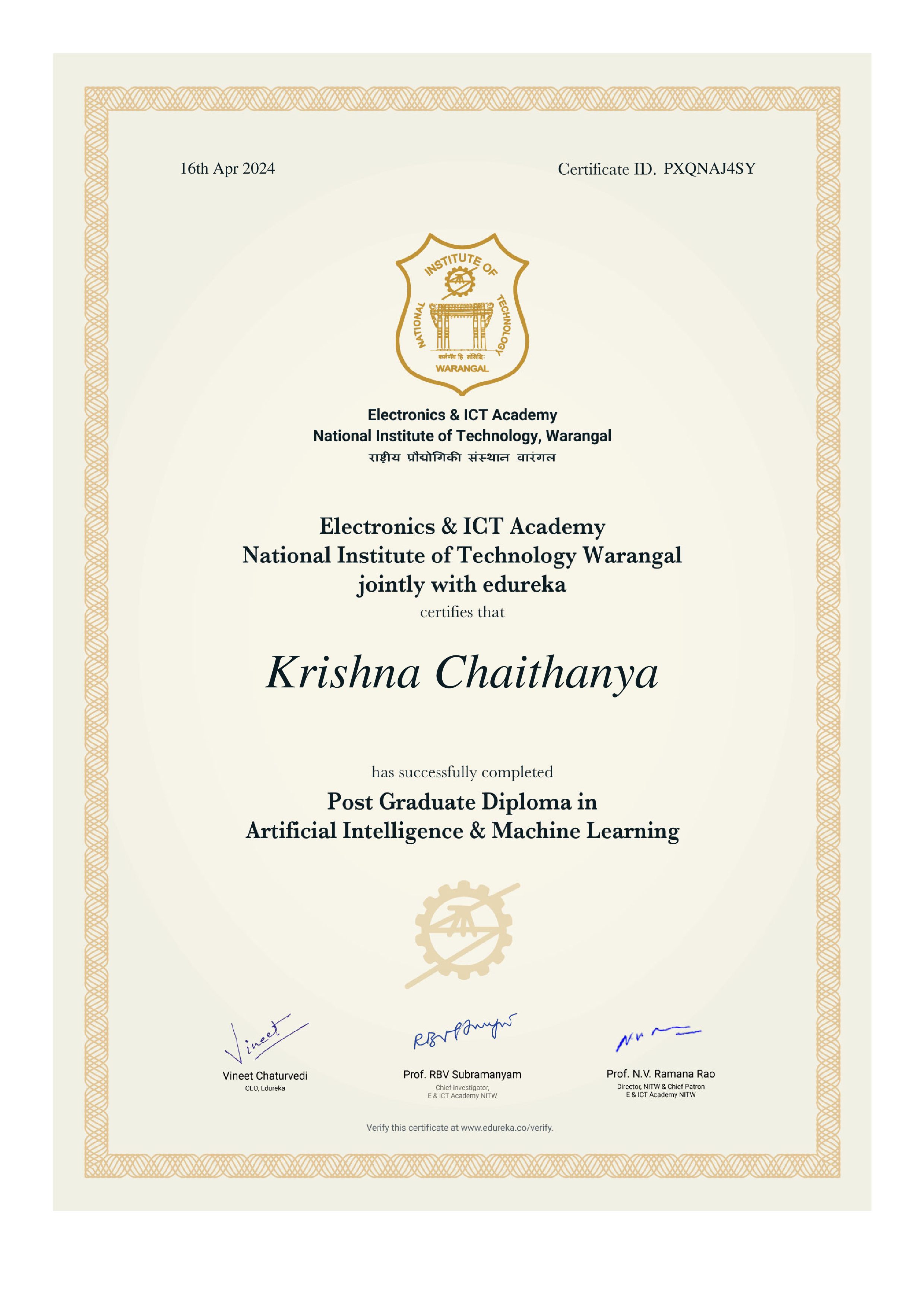 certificate!