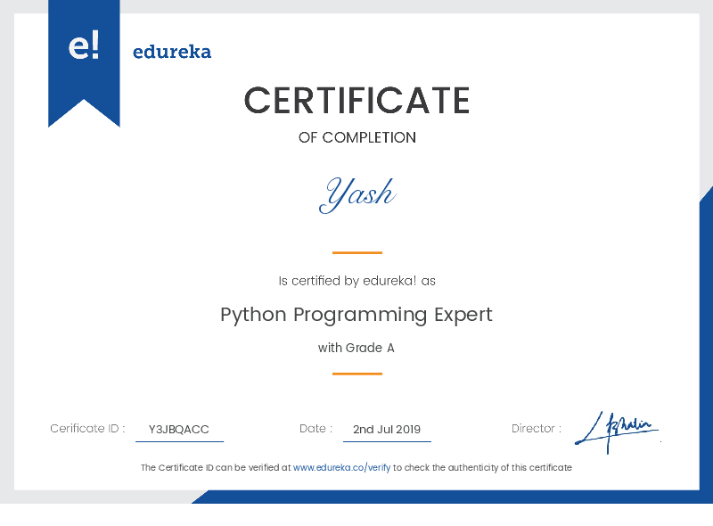 certificate!