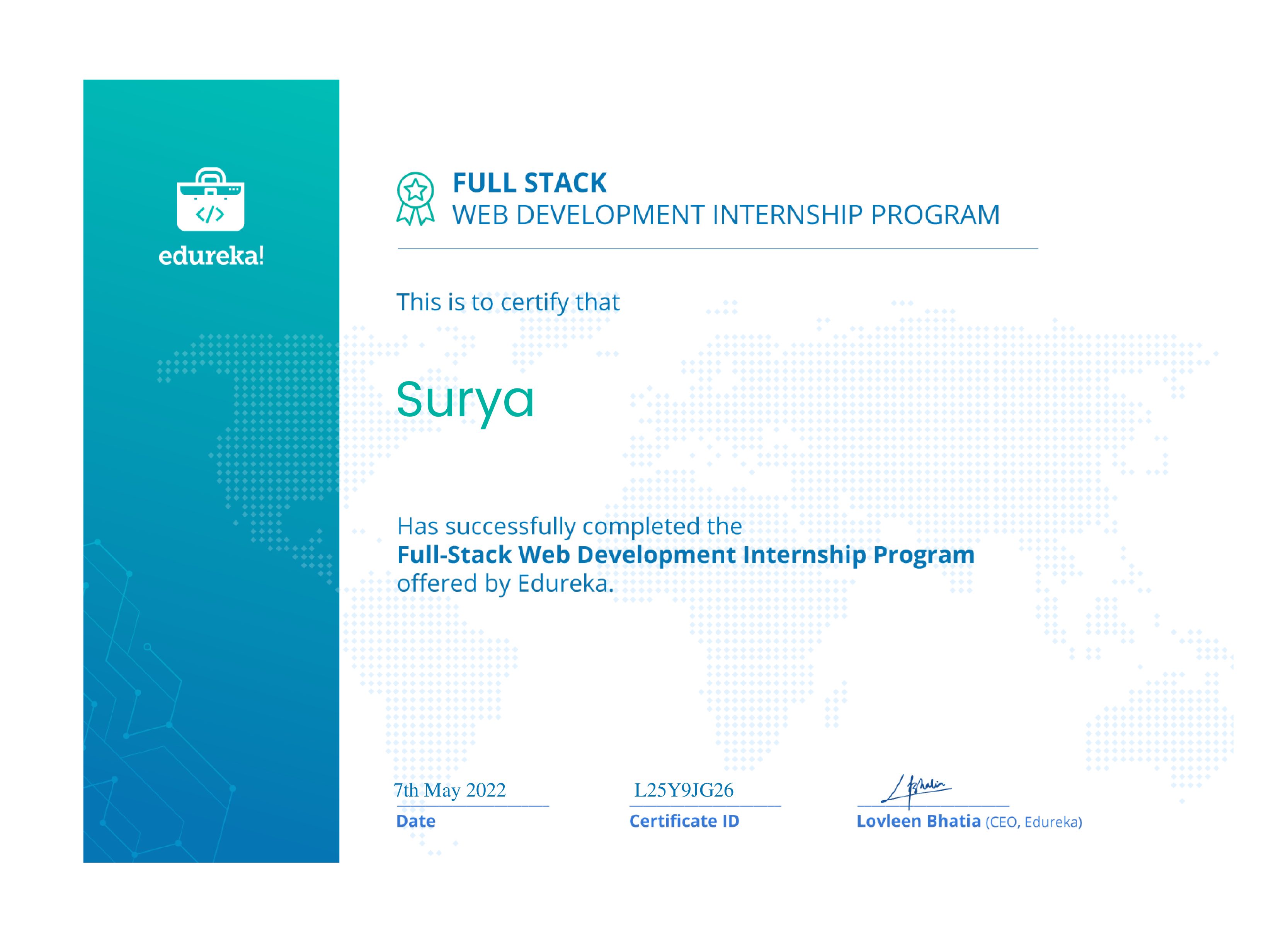 certificate!