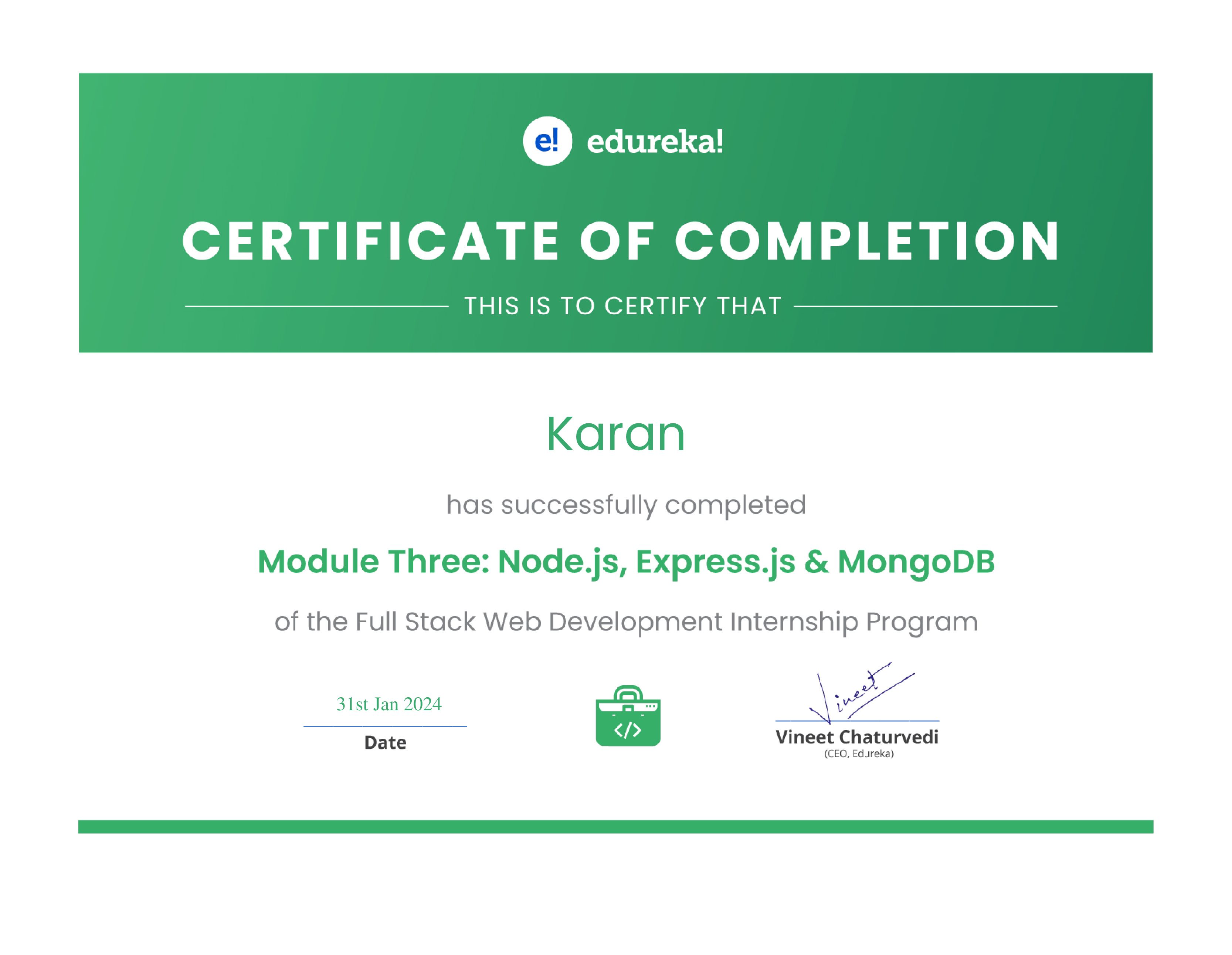 certificate!