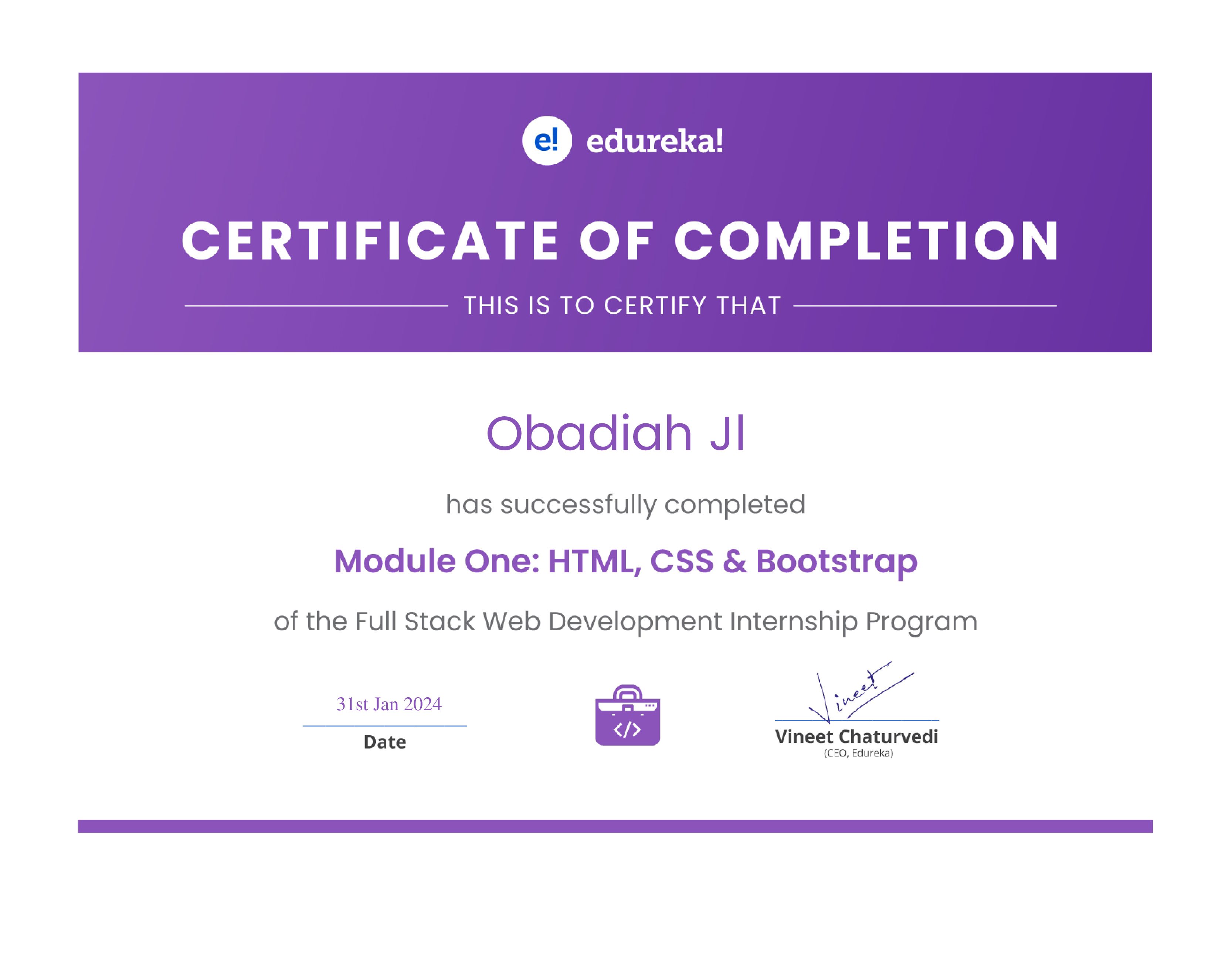 certificate!