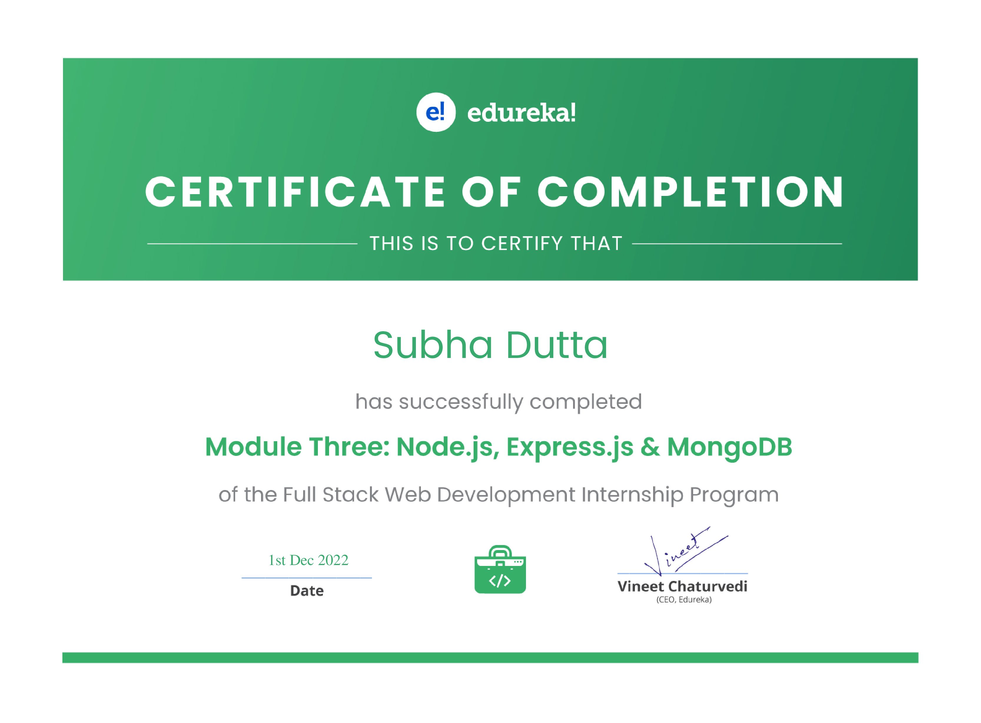 certificate!