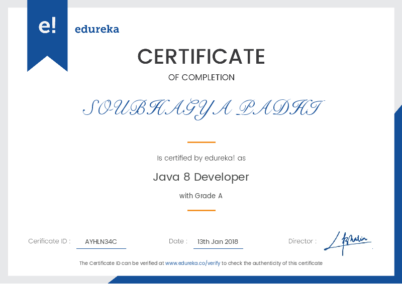 certificate!
