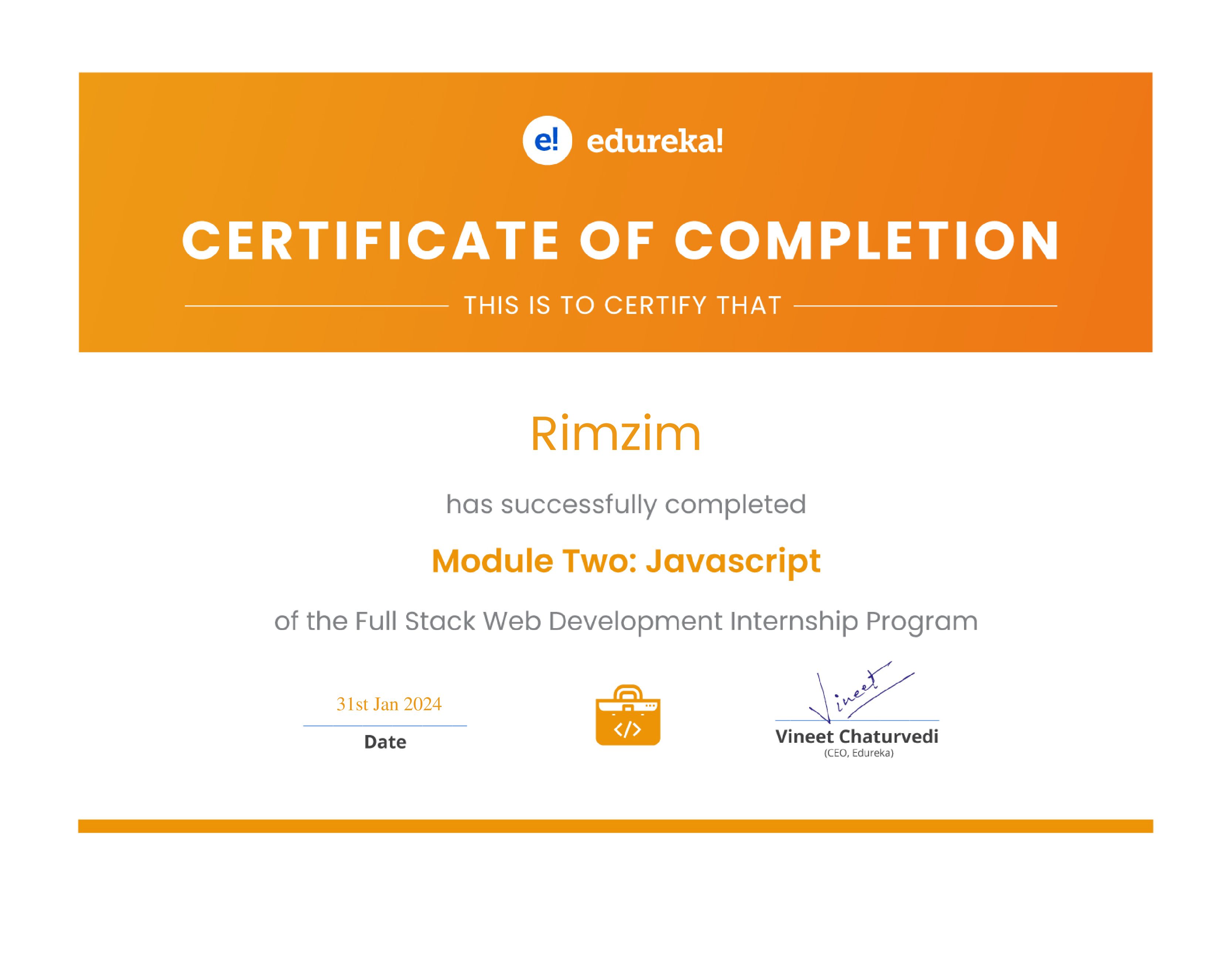 certificate!