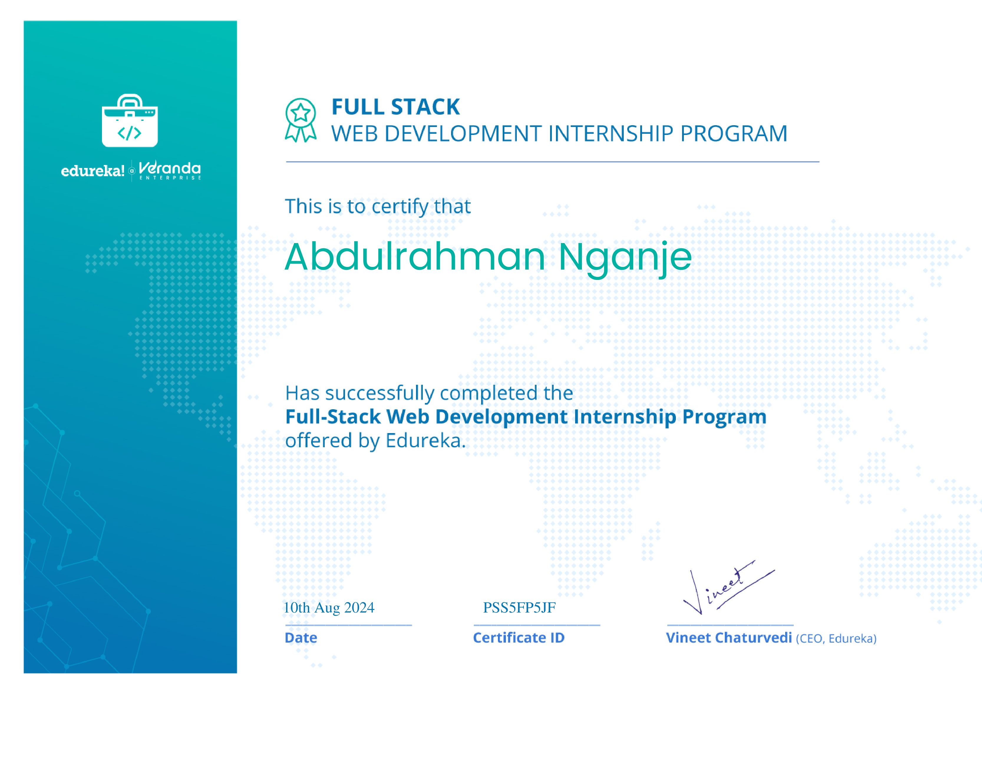 certificate!