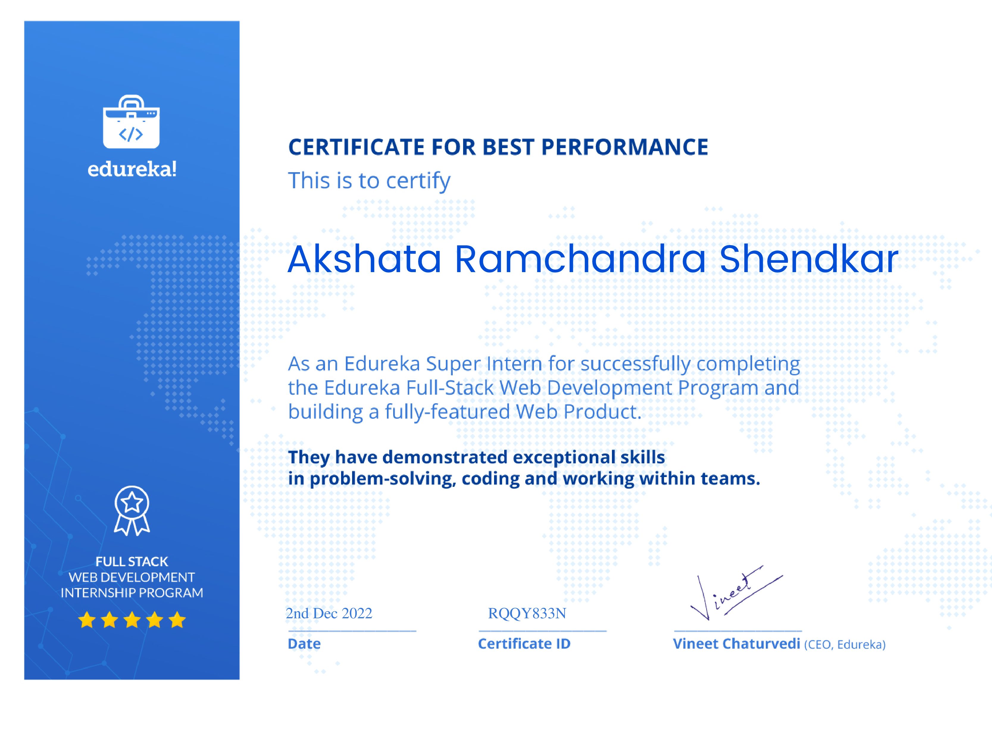 certificate!