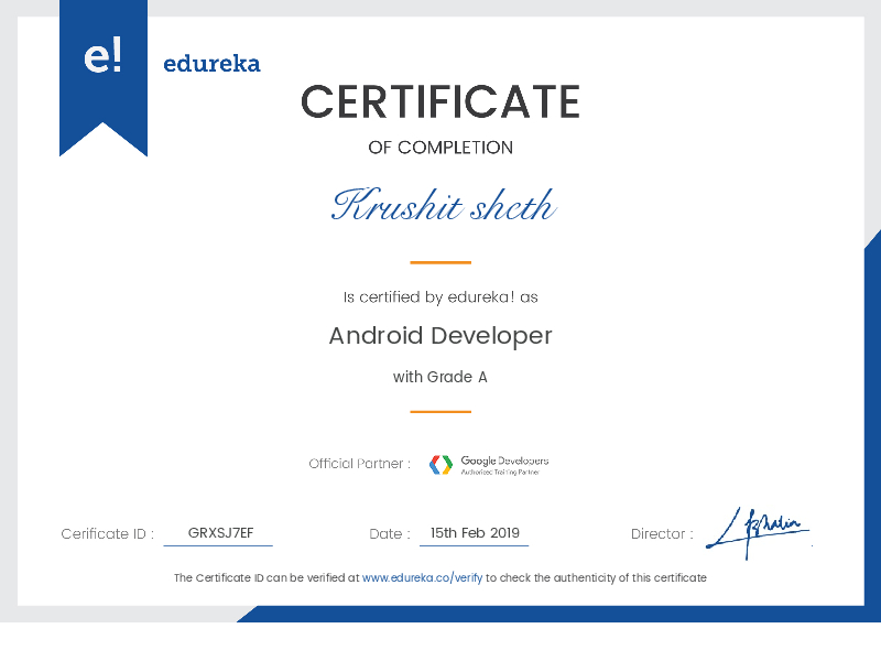certificate!