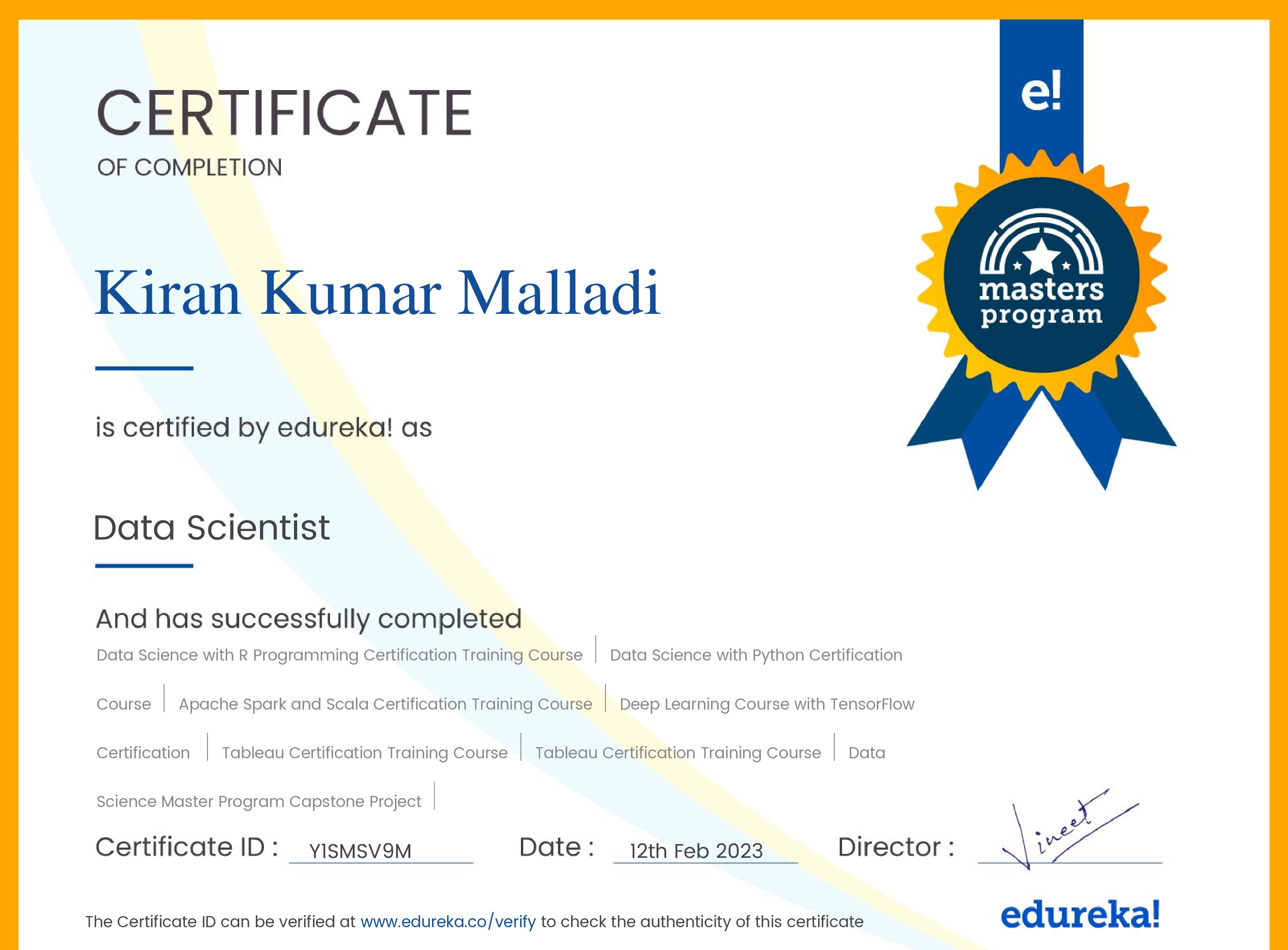 certificate!