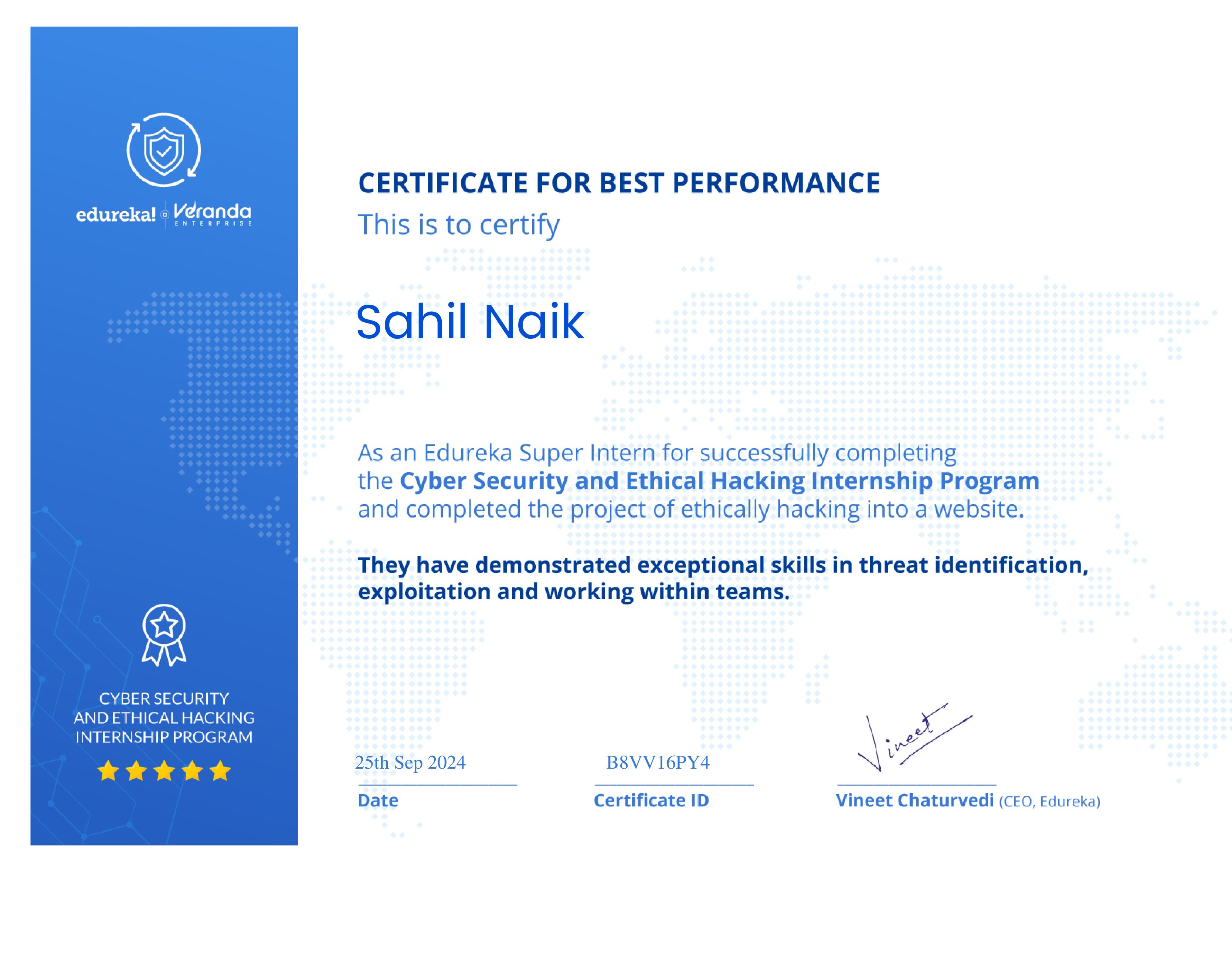 certificate!