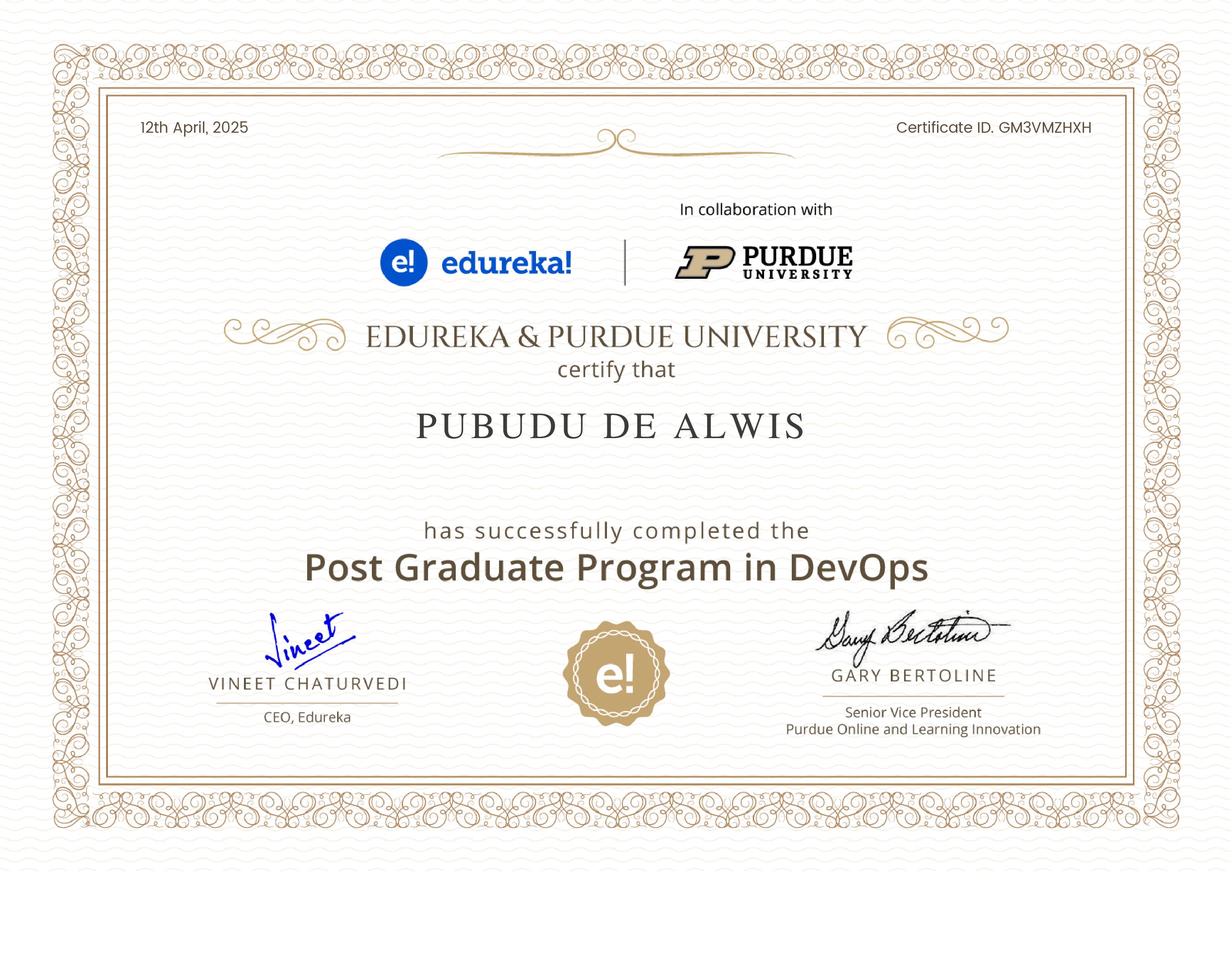 certificate!