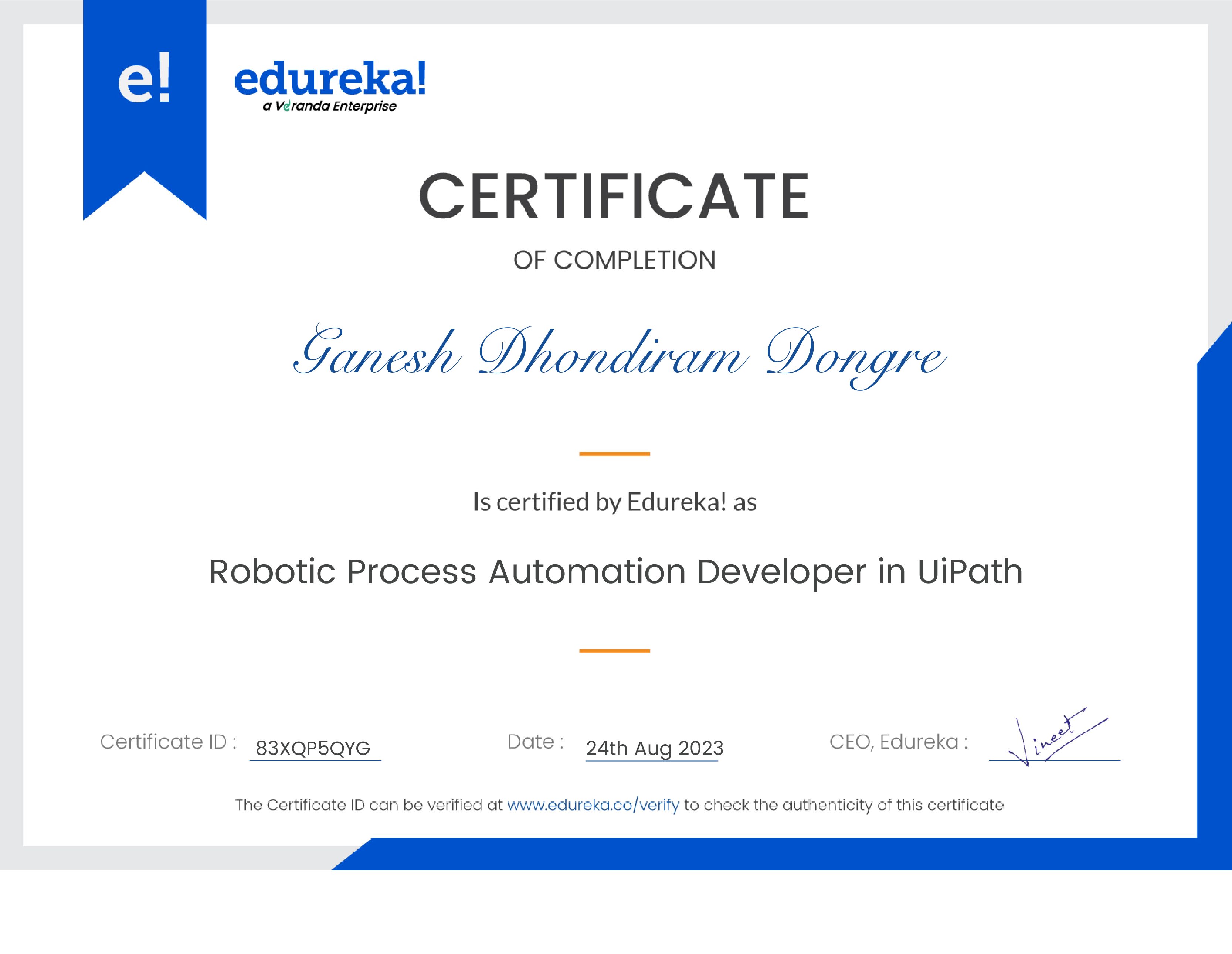 certificate!