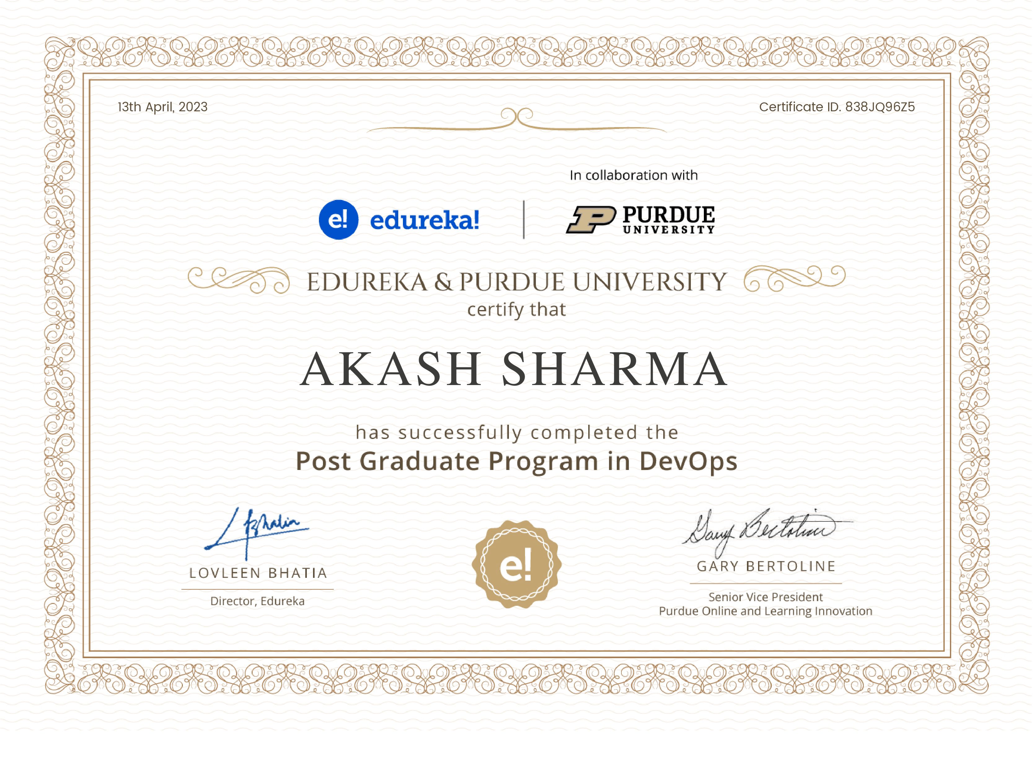 certificate!