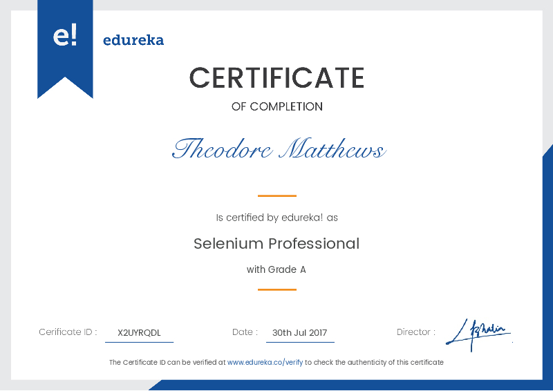 certificate!