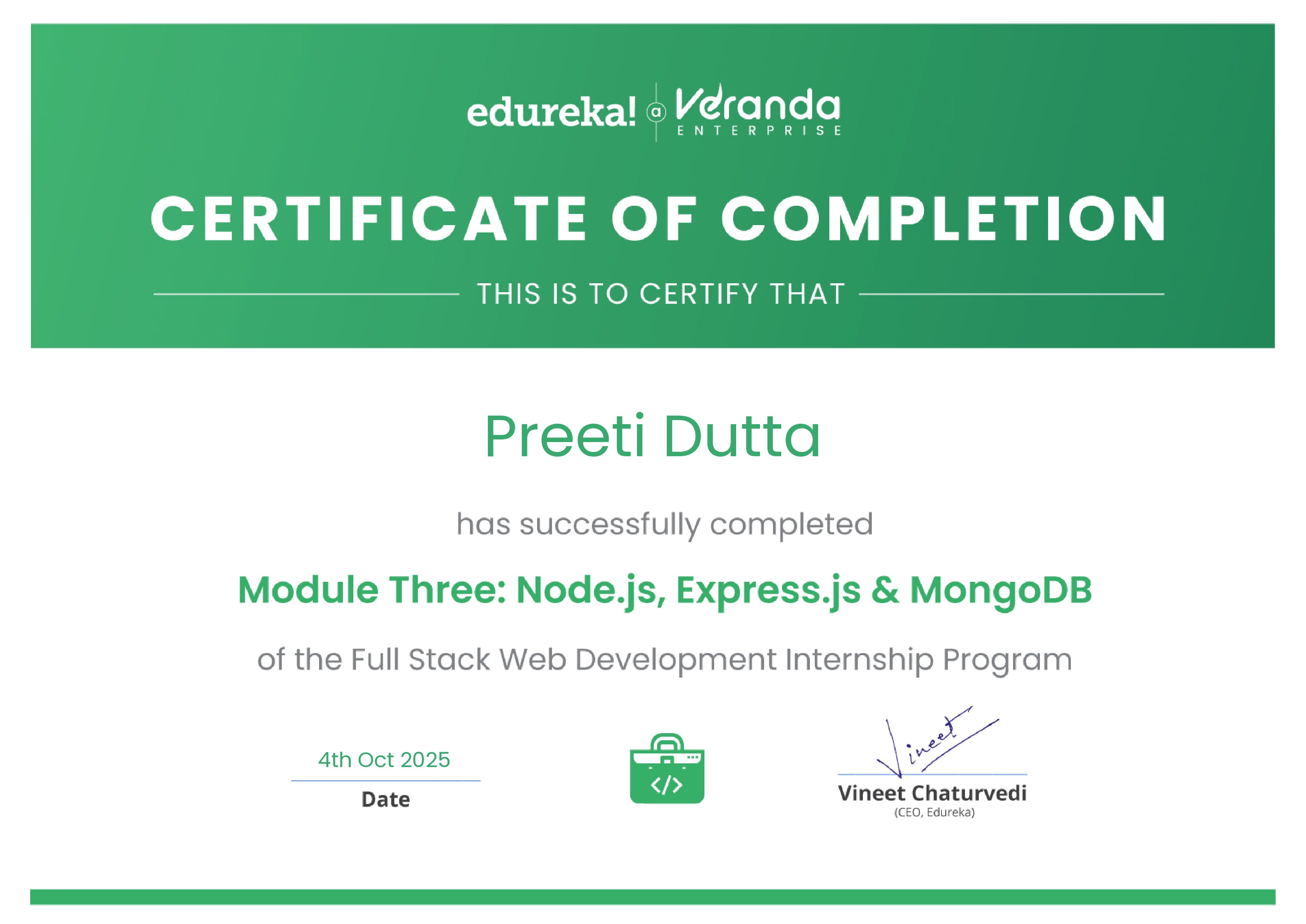 certificate!