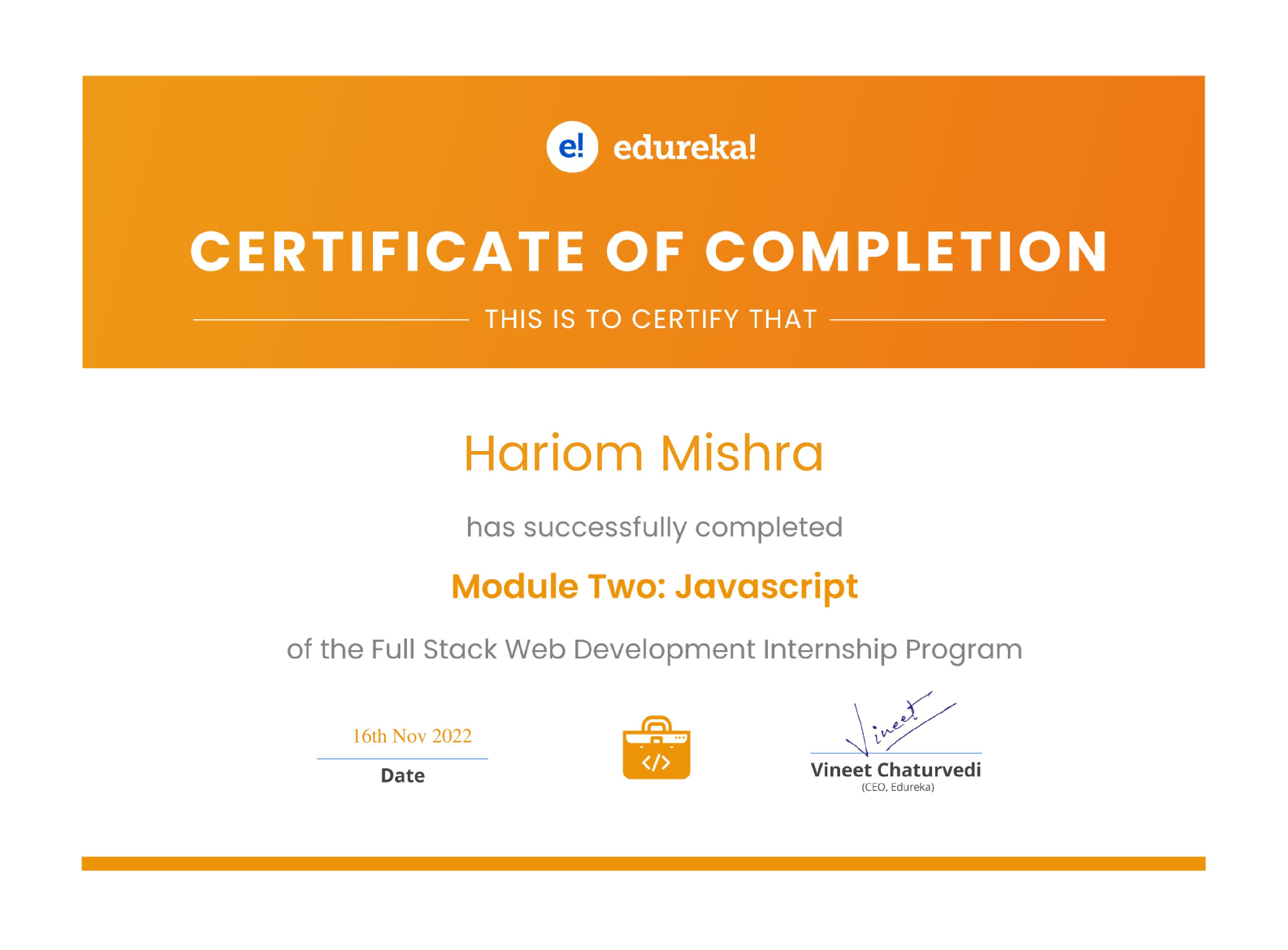 certificate!