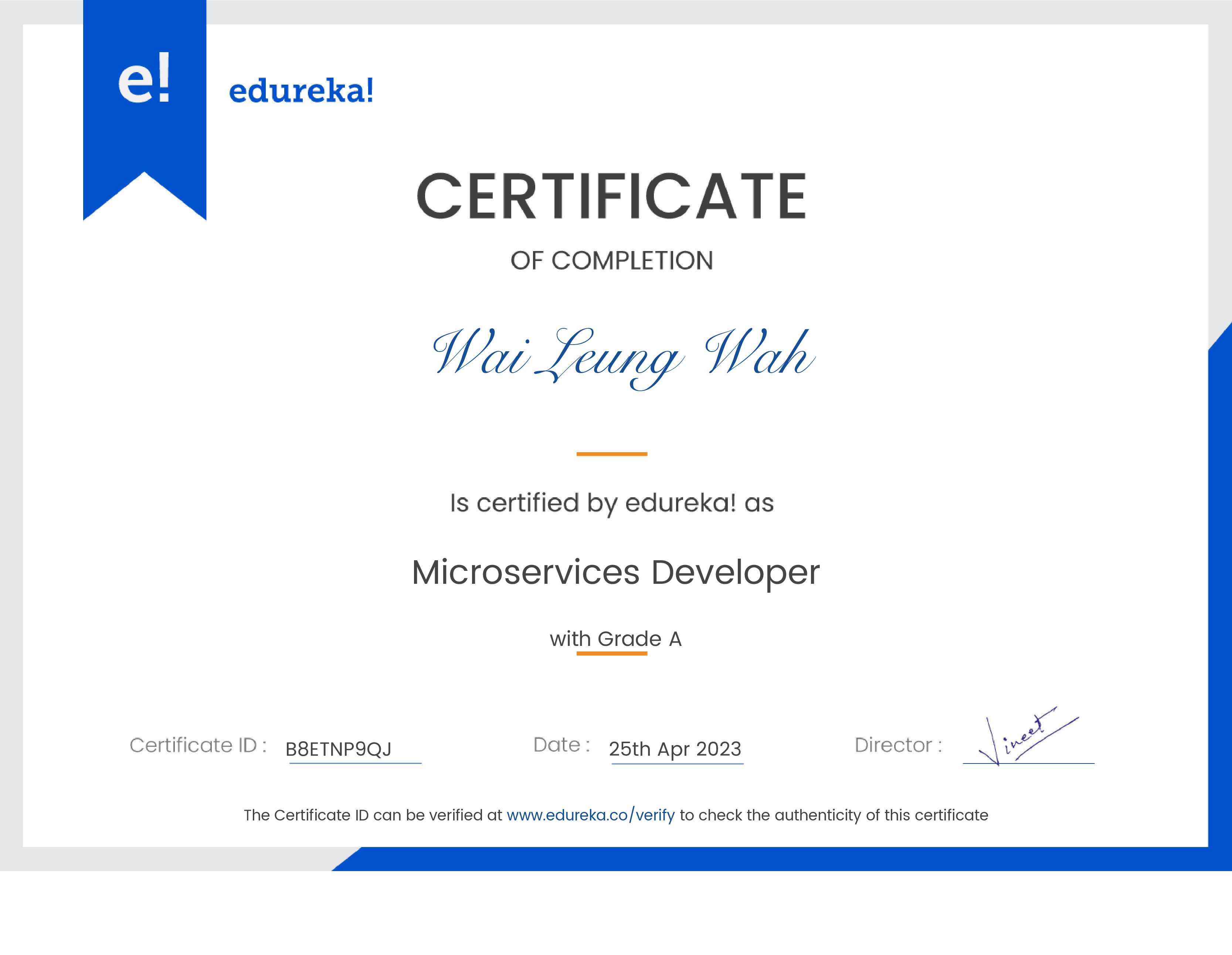 certificate!